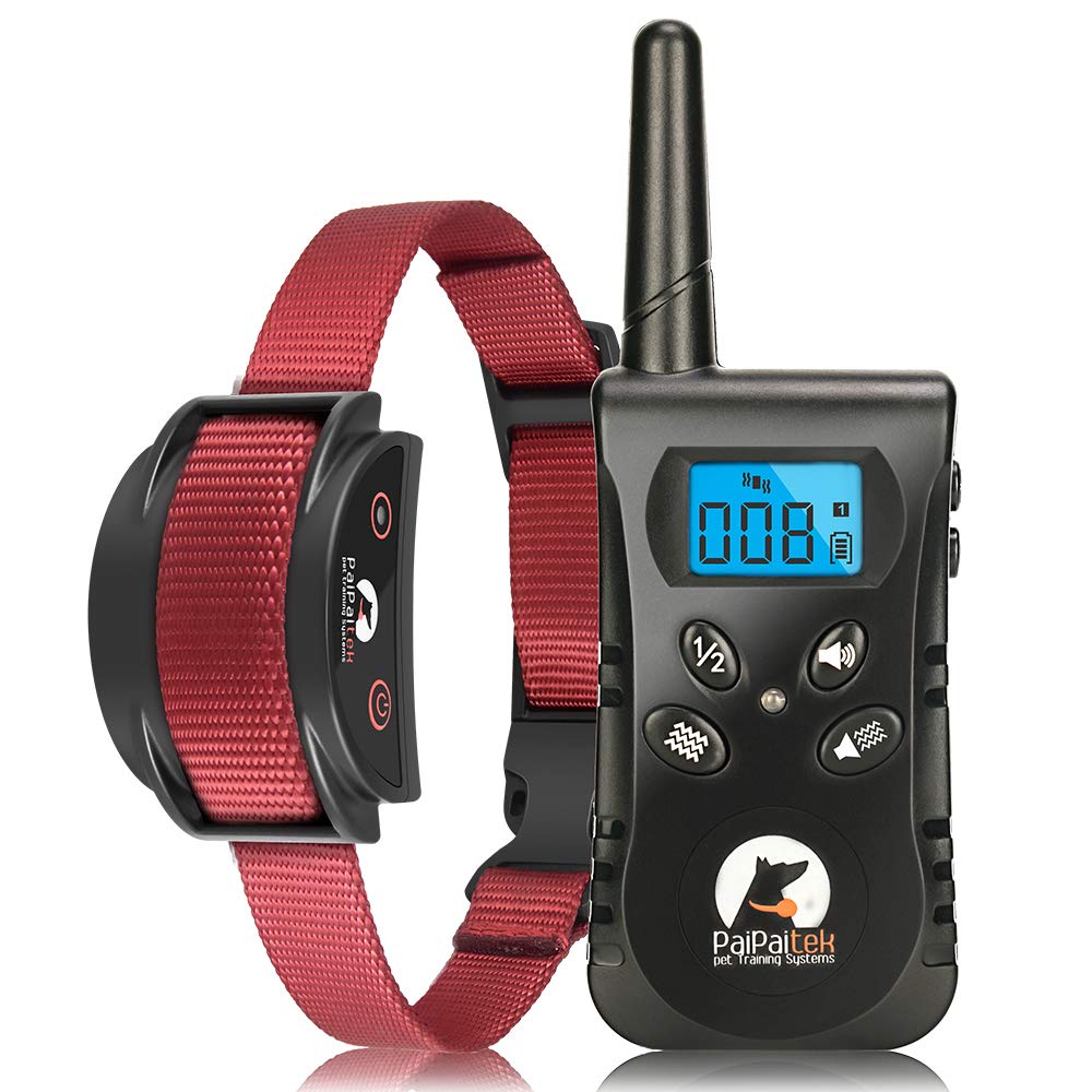 Paipaitek No Shock Dog Training Collar With Remote, Lightest Vibration Collar For Small Dogs 5-15Lbs & Medium Large Dogs, Rechar