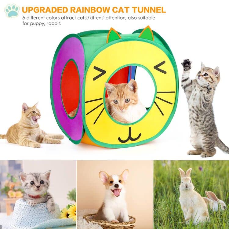 37 Pcs Cat Toys, Interactive Kitten Toys For Indoor Kitty, Variety Catnip Toy Set Including Collapsible Cat Tunnel Tube Tent, Ca