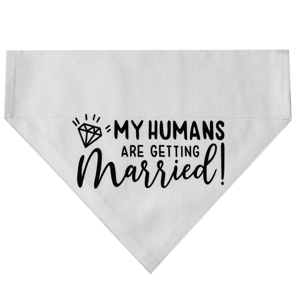 My Humans Are Getting Married Dog Bandana, Engagement Dog Bandana, Pet Scarf, Engagement Photo, Wedding Dog Bandana With Adjustable Collars For Small Medium Large Dogs Cats Pet (Small, White)