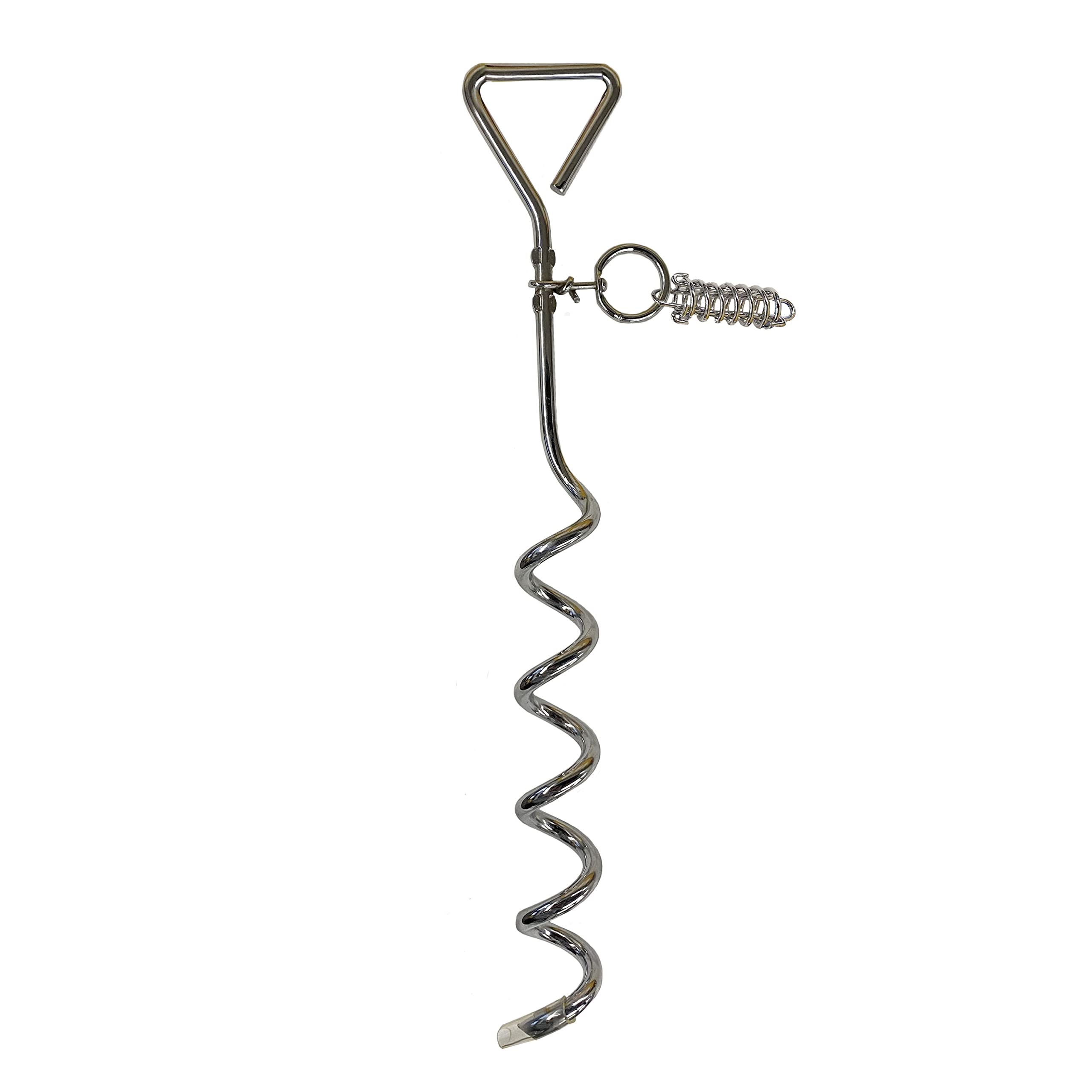 Four Paws Dog Spiral Tie Out Stake, 19 Inch, Silver, Durable Cotton, Model 100204025