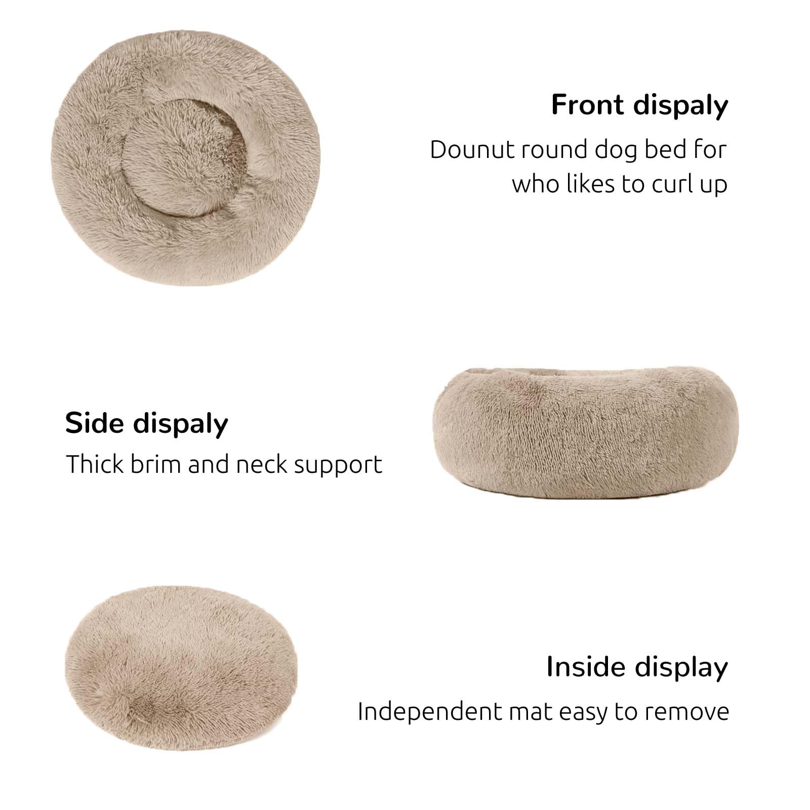 Hachikitty Dog Beds Calming Donut Cuddler, Puppy Dog Beds Large Dogs, Indoor Dog Calming Beds Large,30 ' '
