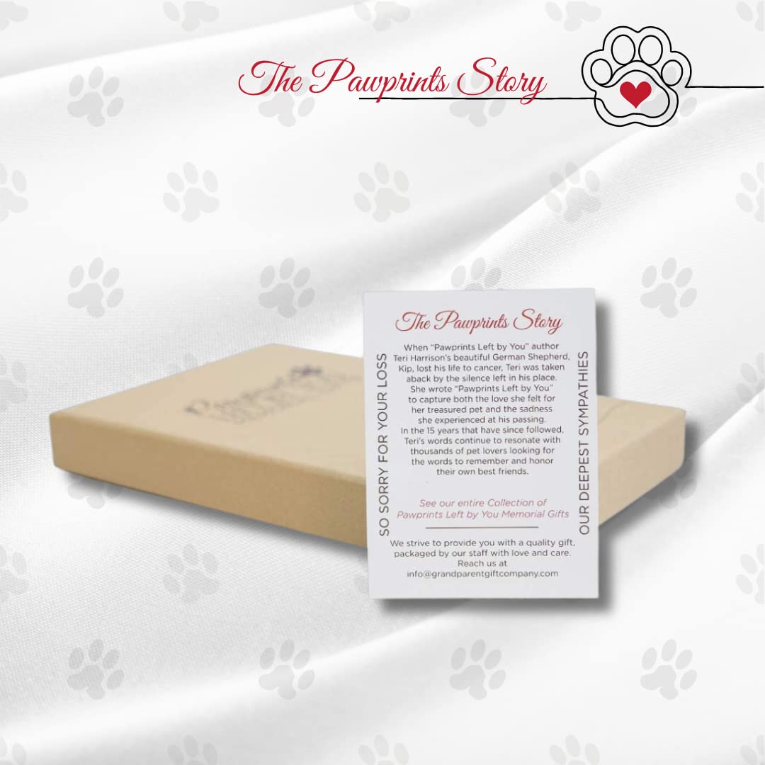 Pawprints Pet Memorial 5' X 7' Frame For Cats With Pawprints Left By You Poem (Frame With Ash Vial) - Beautiful Sympathy Gift To Remember A Beloved Cat - Pet Loss/Bereavement