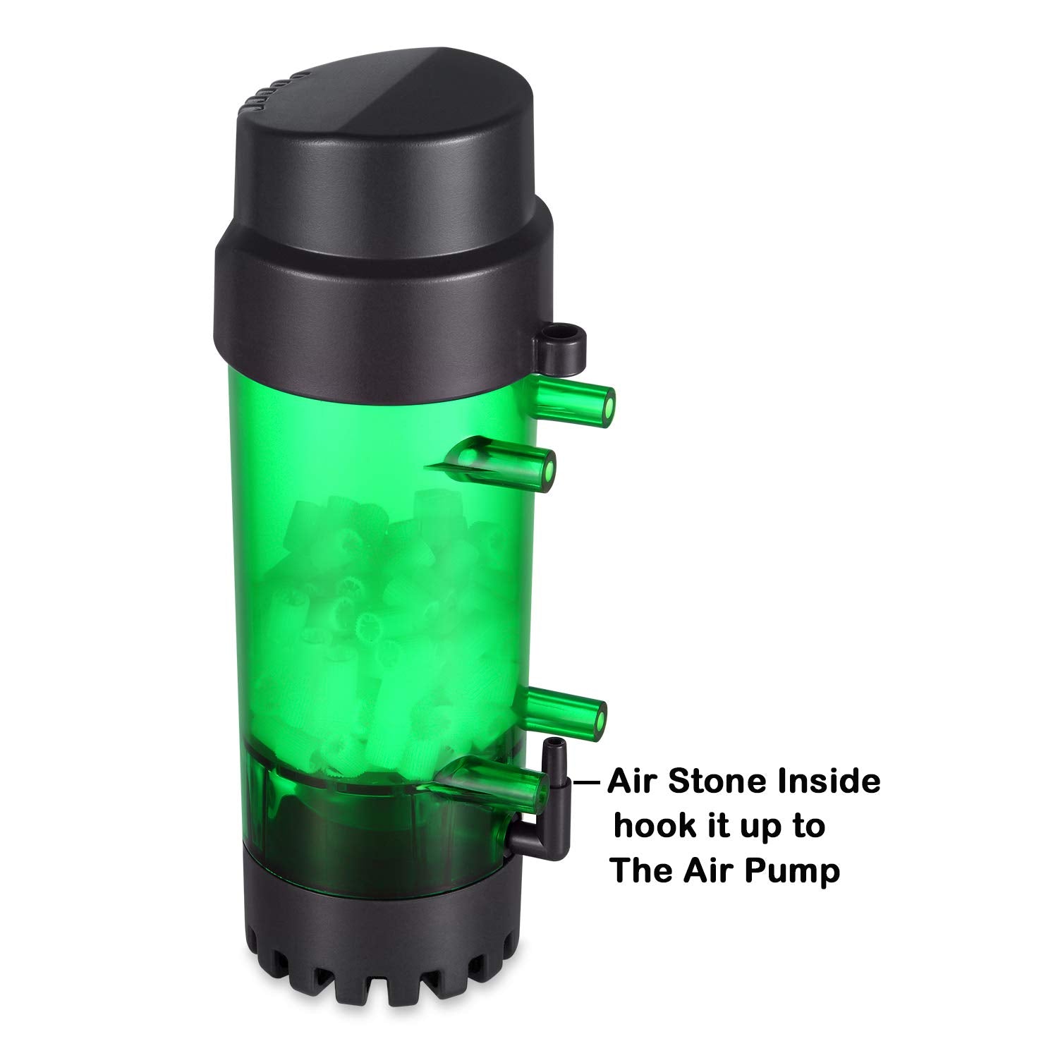 Qanvee Fluidized Moving Bed Filter Bubble Bio Media Filter For Aquarium Fish Tank With Air Stone And Sponge Filter (Lh-300)