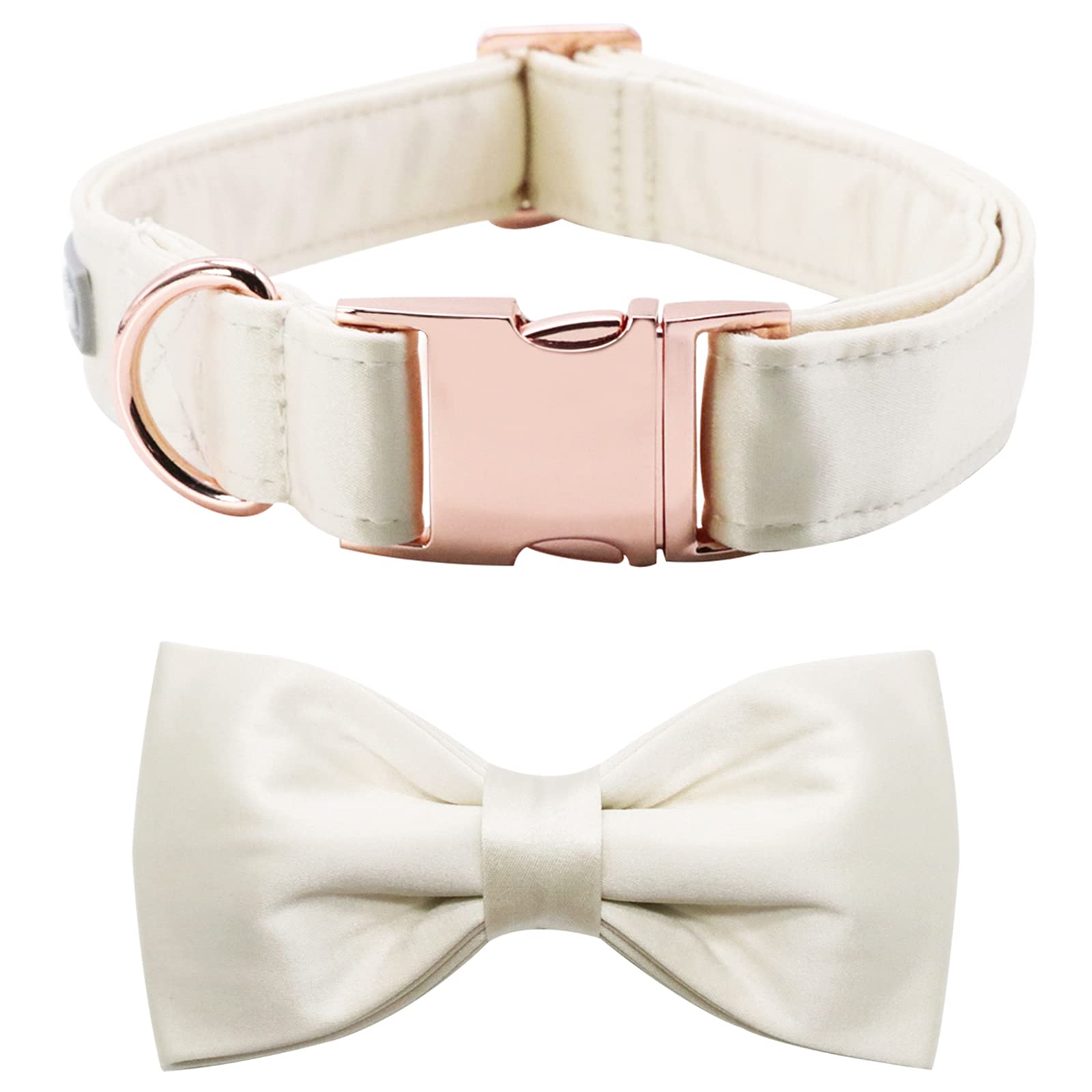 Lionet Paws Bowtie Dog Collar - Comfortable Silk Dog Collar With Detachable Bow Tie For Xlarge Dogs Wedding, Neck 16-26 Inches