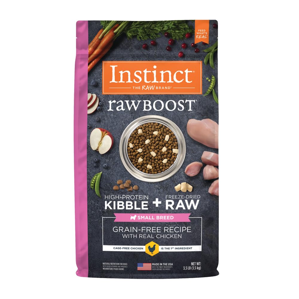 Instinct Raw Boost Small Breed, Natural Dry Dog Food with Freeze Dried Pieces, Grain Free Recipe - Real Chicken, 3.5 lb. Bag