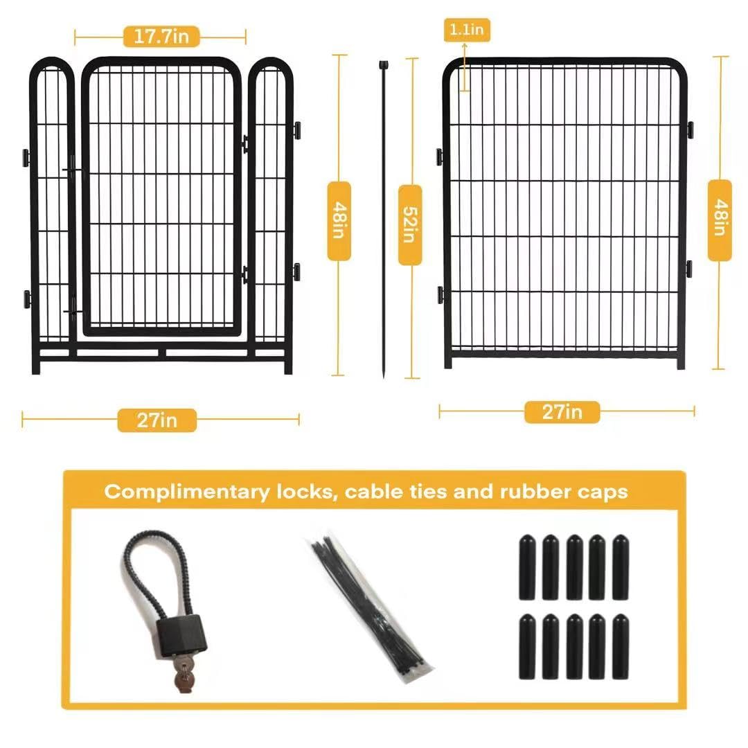 Getlay Dog Playpen 48 inch(H) 4 Panels Dog Fence Outdoor for Yard. Metal Dog Pen Heavy Duty Pet Puppy Exercise Pen for Rv Campin