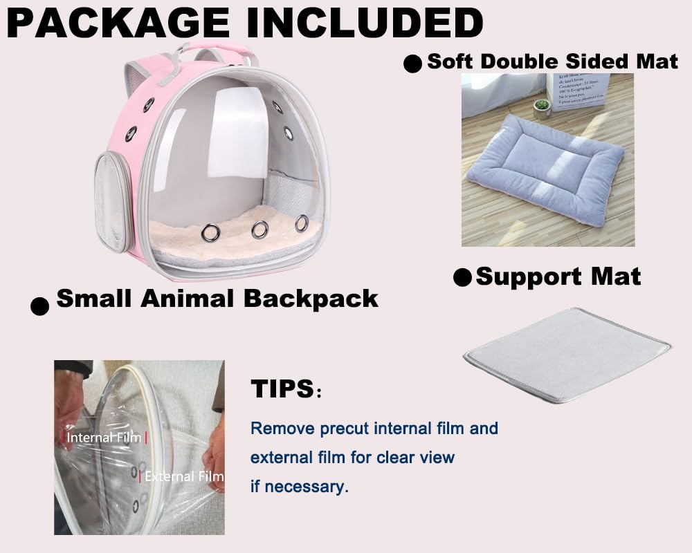Portable Rabbit Backpack Carrier Space Capsule Bubble Window Pet Carrier Cage Travel For Bunny, Bearded Dragon, Squirrel, Tortoi