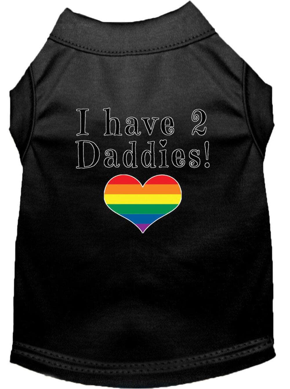 Pet Dog & Cat Shirt Screen Printed, "I Have Two Daddies" Baby Blue SM (3-6 lbs.)