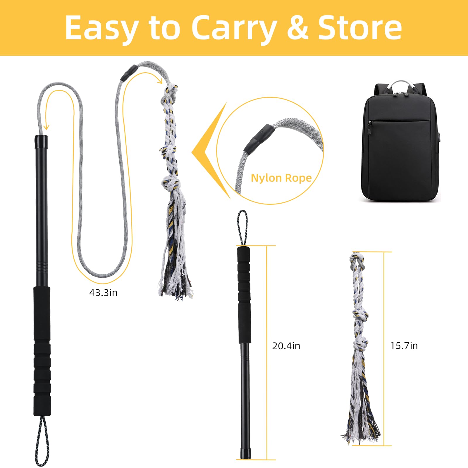 Gingull Outdoor Flirt Pole For Dogs - Interactive Toy Teaser Wand For Dogs Outdoor Chase And Tug Of War Heavy Duty Dog Flirt Pol