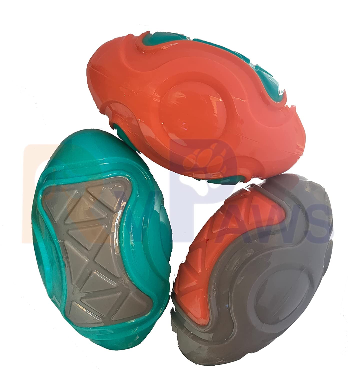 Woofy Dogs NonToxic Rugby Ball Shape chew Toy | Natural & Soft Latex Training Squeaky Interactive Toy for Dog and pet  1Pcs (C