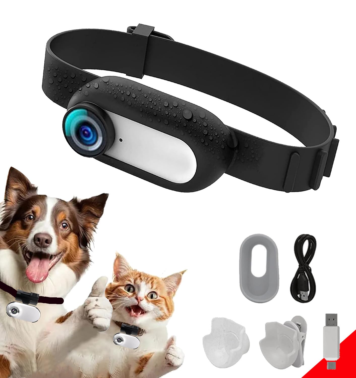 Ehomful Hd 1080P Cat Camera Collar With Video Record Wireless Mini Sport Cam,Small Action Cameras,Body Camera For Pet Supplies/S