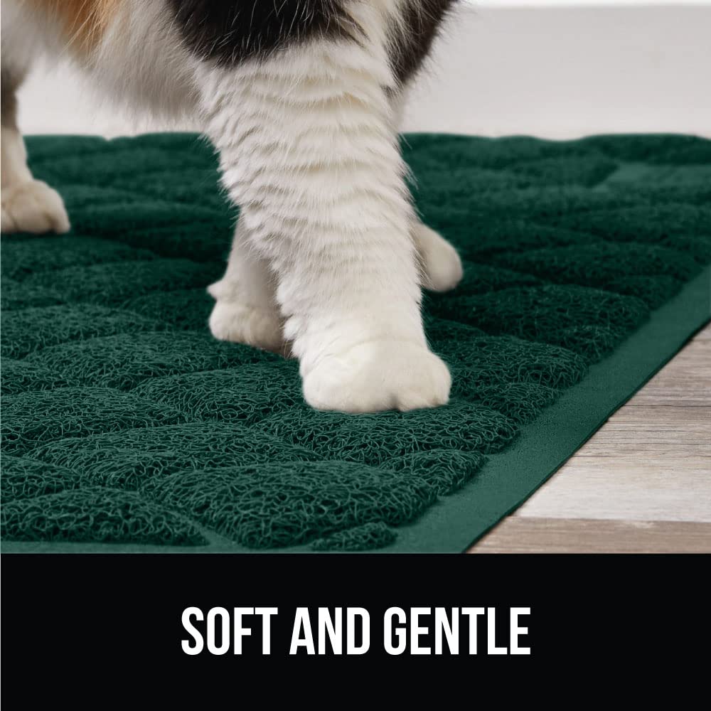 GORILLA GRIP Cat Litter Box Mat, Water Resistant, US Designed Kitty Litter Trapping Mats, Easy to Clean, Scatter Control, Less M