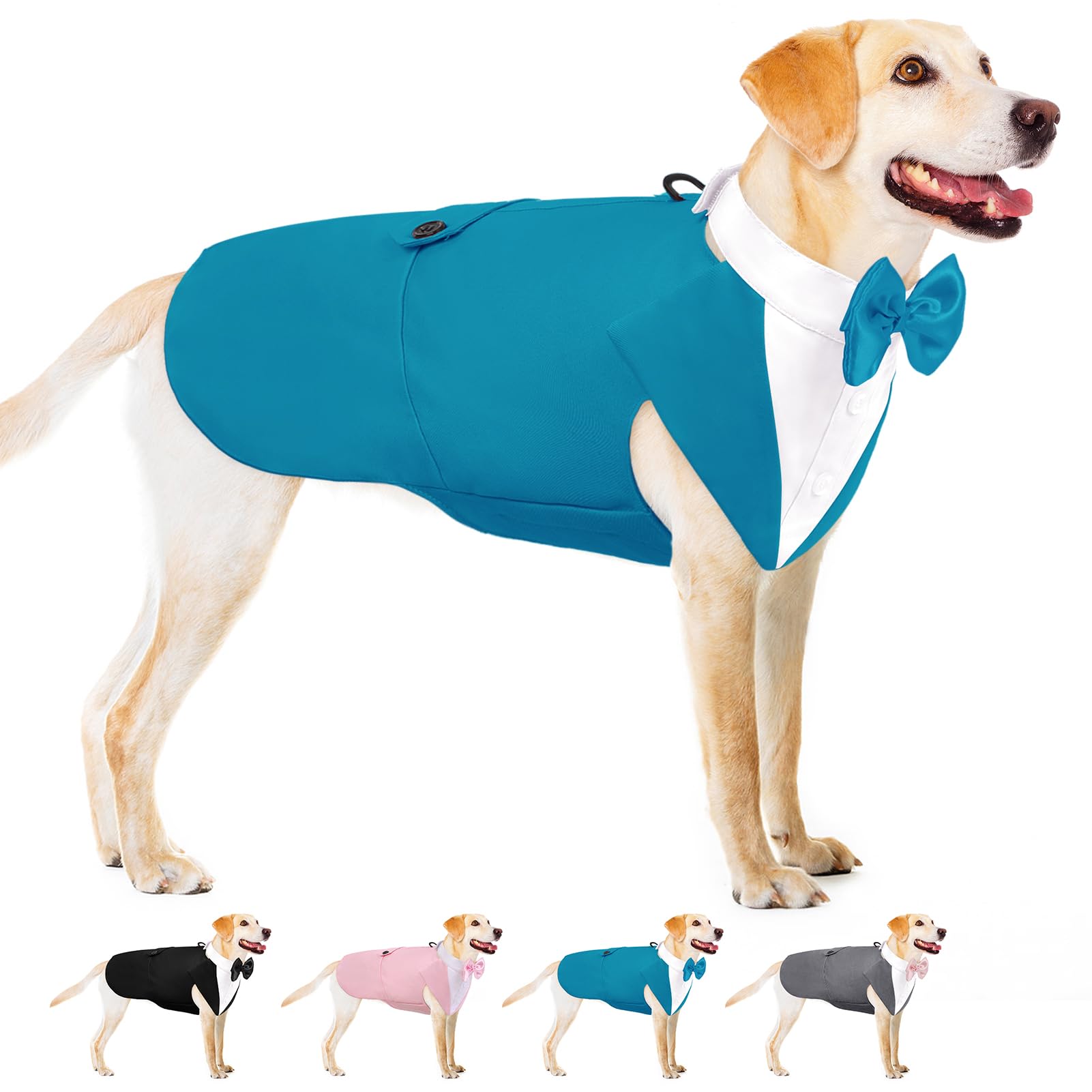Aofitee Dog Tuxedo Formal Dog Suit And Bandana Set, Gentle Dogs Wedding Party Suit Bow Tie Shirt, Tuxedo For Medium Dogs Costume