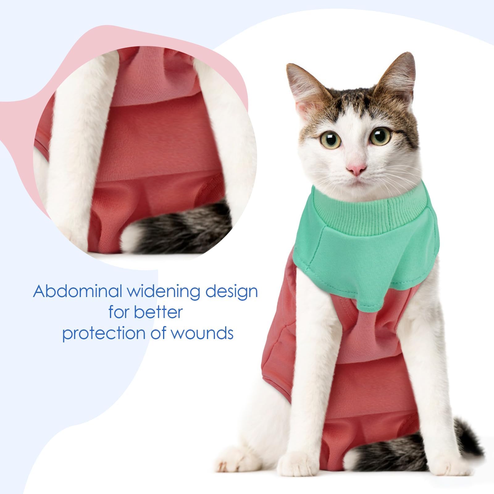 Small Cat Recovery Suit For Female Cats,Post-Spay Onesie With Breathable Fabric & Back Zipper,Anti-Licking Design For Surgery Re