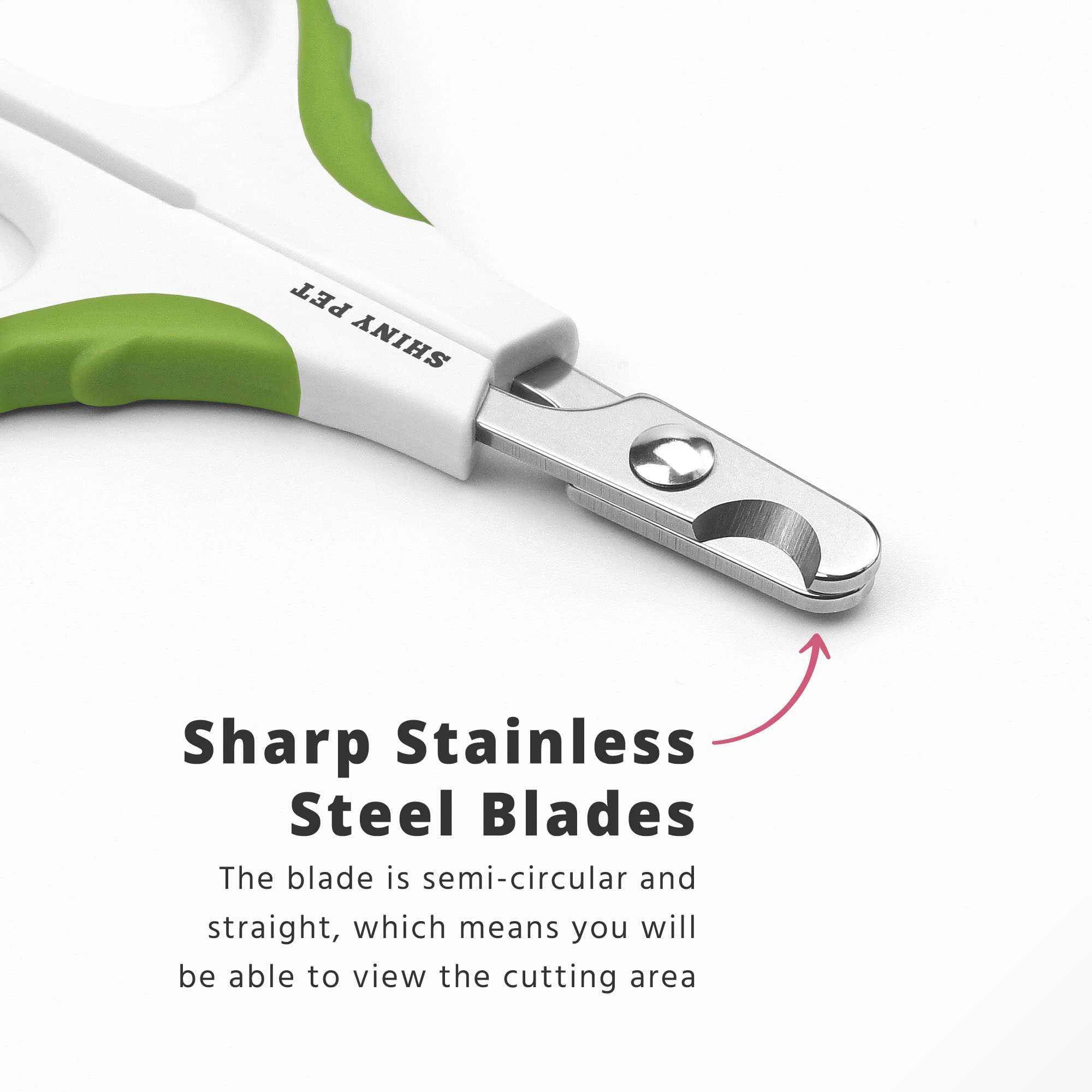 SHINY PET Cat Nail Clippers - Ergonomic Stainless Steel Grooming Tools for Small Pets - Green, Flat Size, Includes Ebook Guide