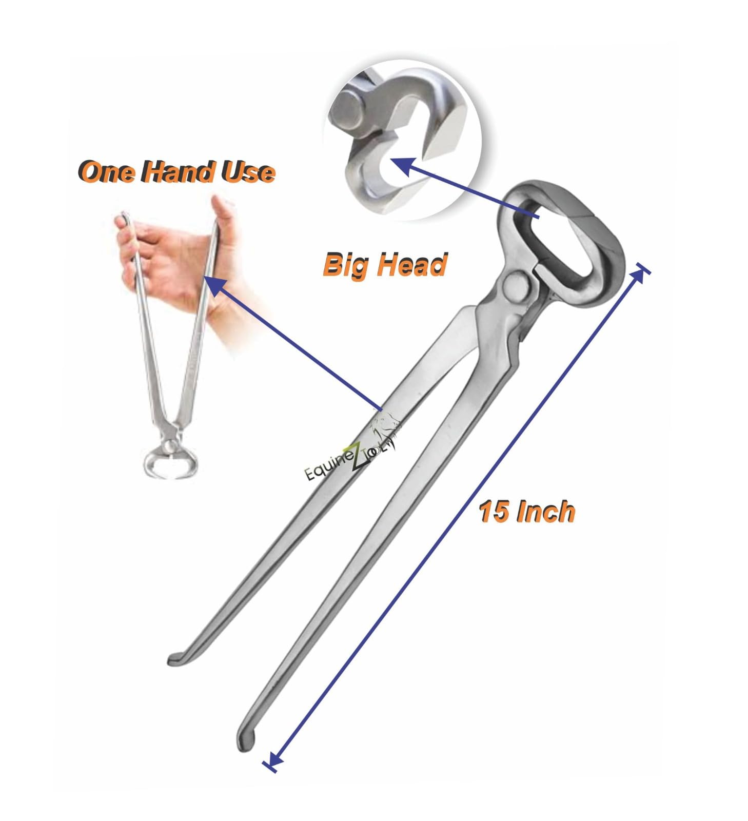 Hoof Nipper 15' Vanadium Steel Farrier Tool In Dull Finish