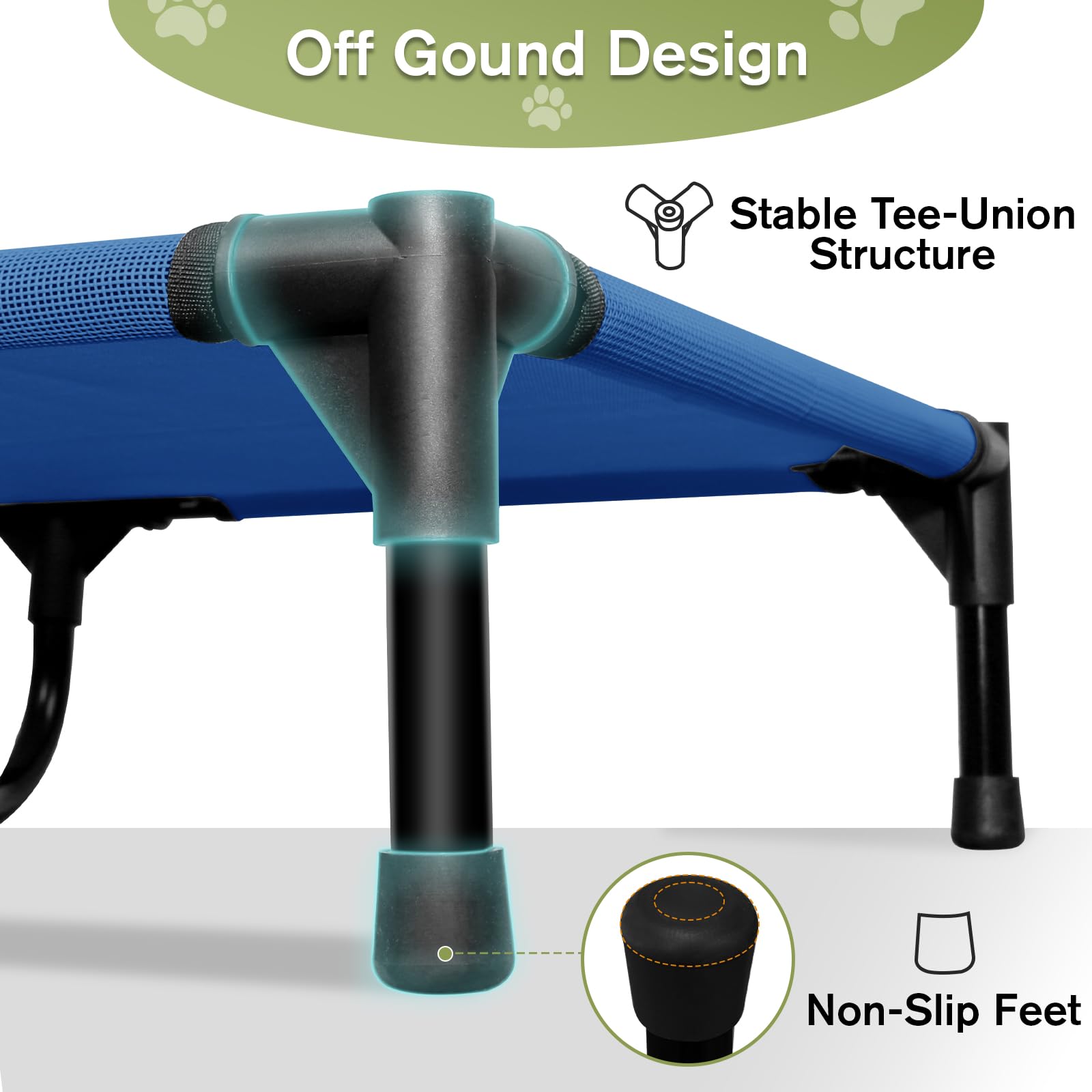 Xl Outdoor Elevated Dog Bed, Extra Large Raised Dog Beds Off Ground, Stable Lifted Pet Cot Training Platform With Non-Slip Feet,