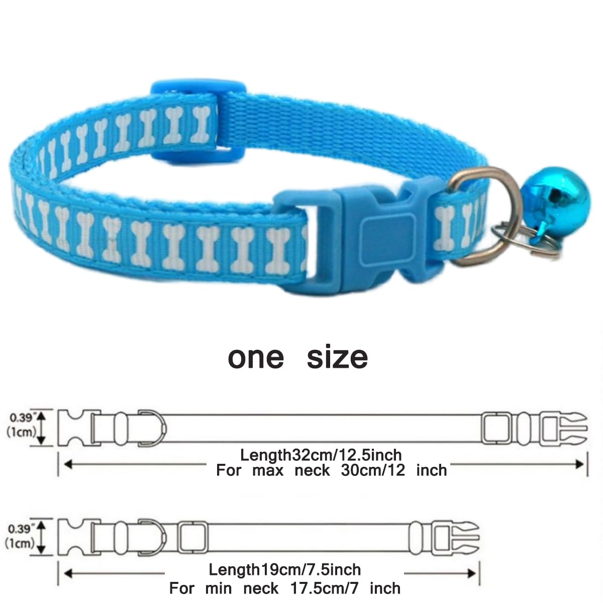Xs Dog Collar With Bell, Soft Nylon Identification Blue Cat Collars With Bells For Xxs Xs Small Tiny Little Girl Puppy Collar Pe