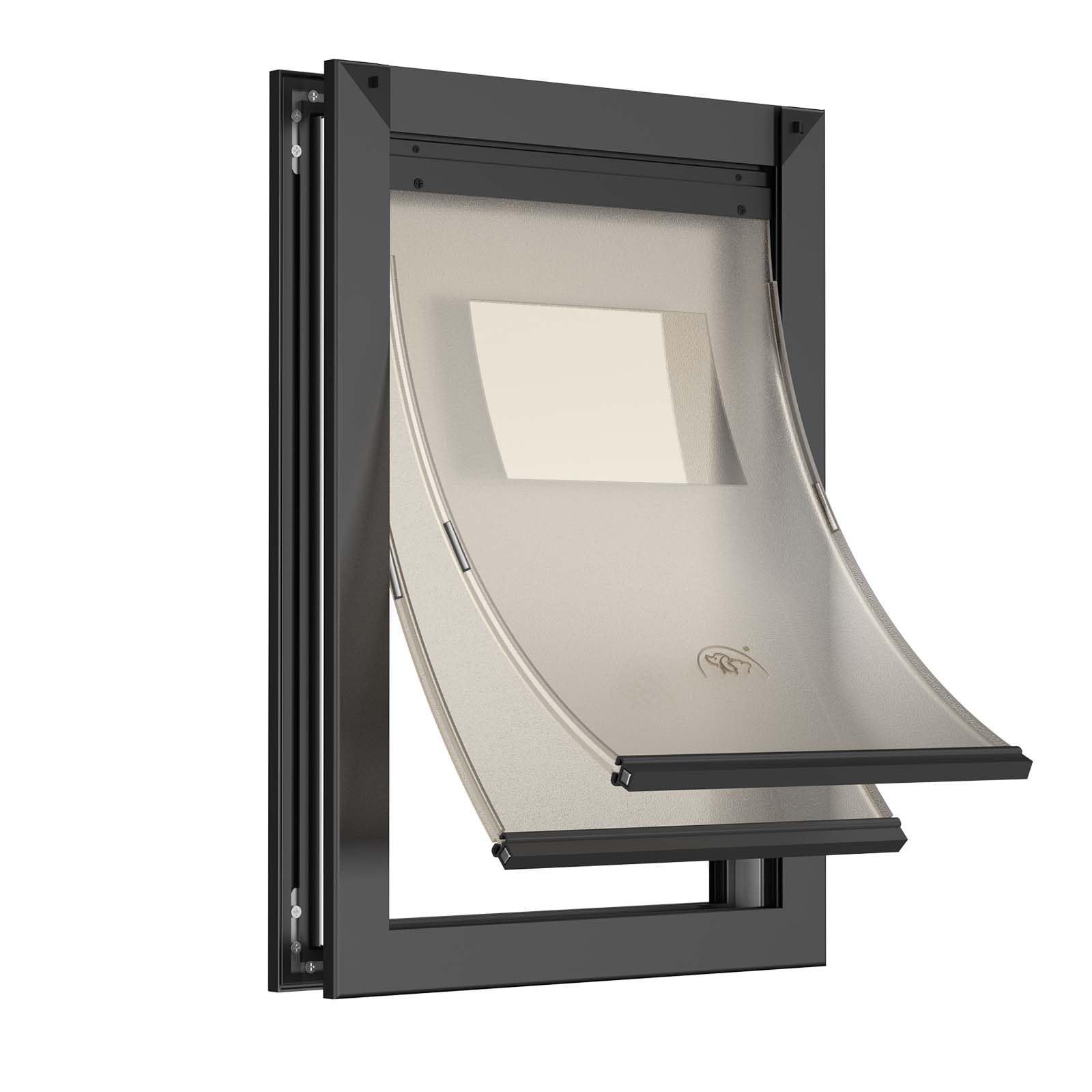 [Mavricpower] Weatherproof Medium Dog Door With 2 Magnetic Flaps, Aluminum Doggie Door For Interior And Exterior Door, 2 Sliding