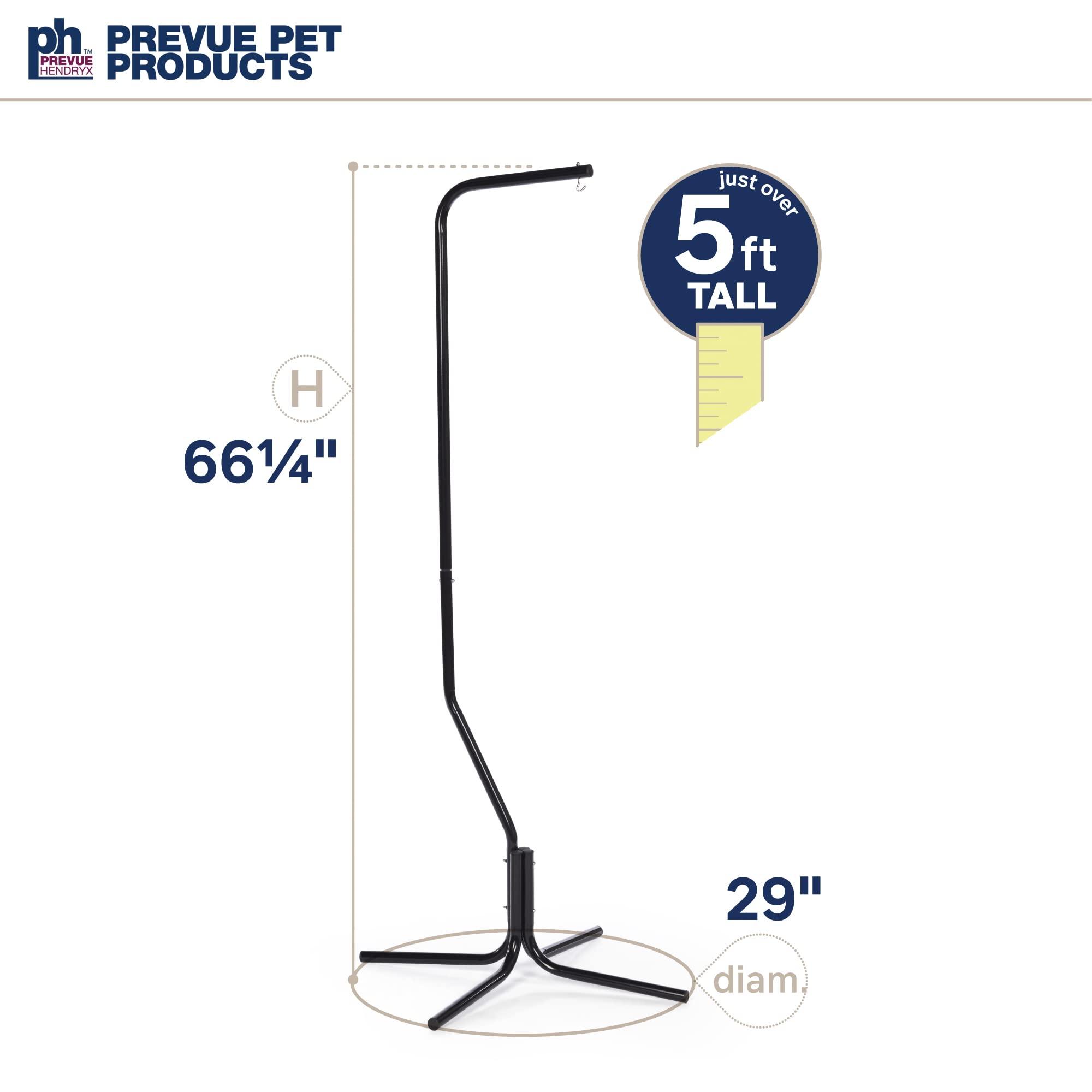 Prevue Hendryx Tubular Steel Hanging Bird Cage Stand 1780 Black, 24-Inch By 24-Inch By 62-Inch