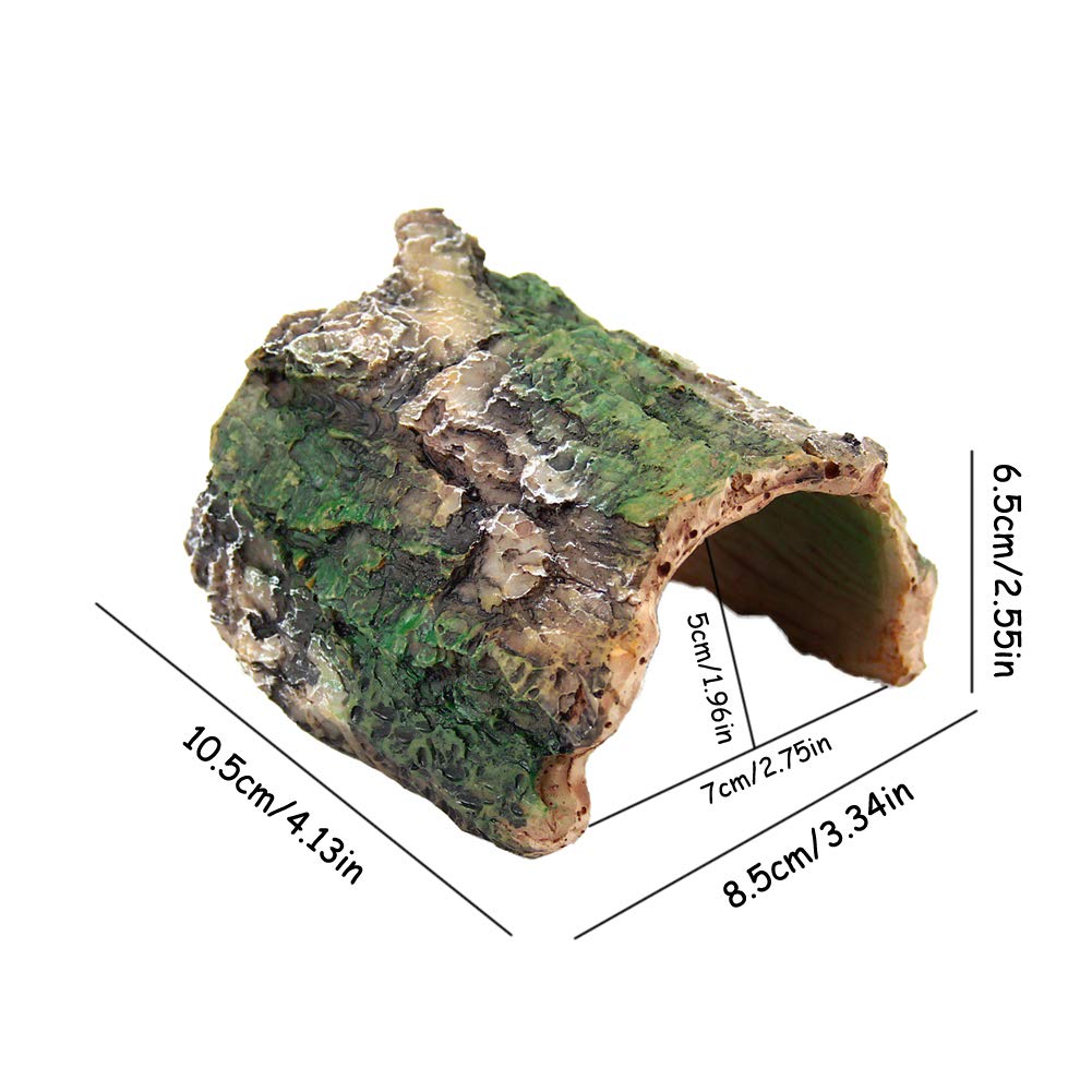 OMEM Reptile Hideout Box, Spider, Scorpion Reptile Hides and Caves Habitat Decor, Imitation Bark Resin Hidden Nest Tortoise Supp
