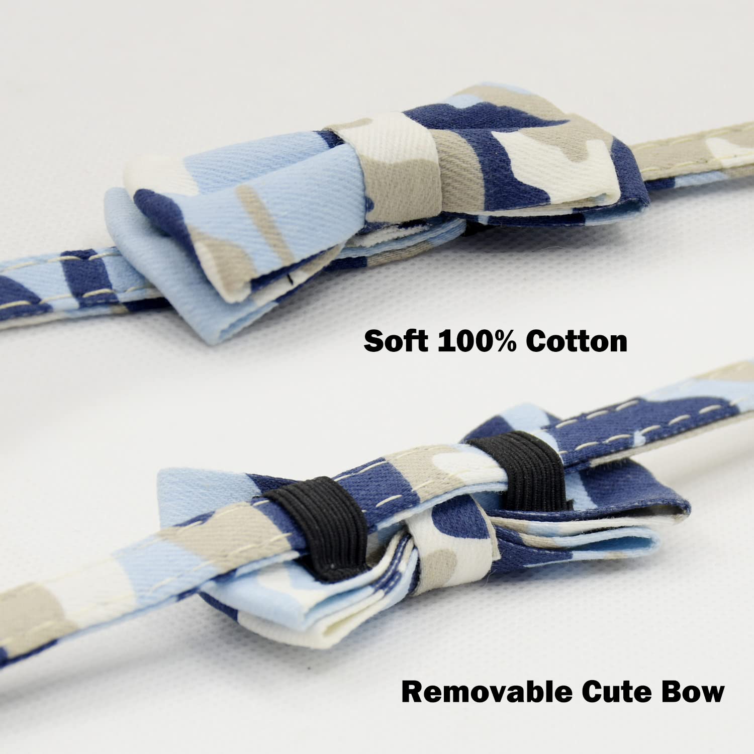 Cat Collar Breakaway With Bell And Bow Tie, Plaid Design Adjustable Safety Kitty Kitten Collars(6.8-10.8In)(Camo 3)