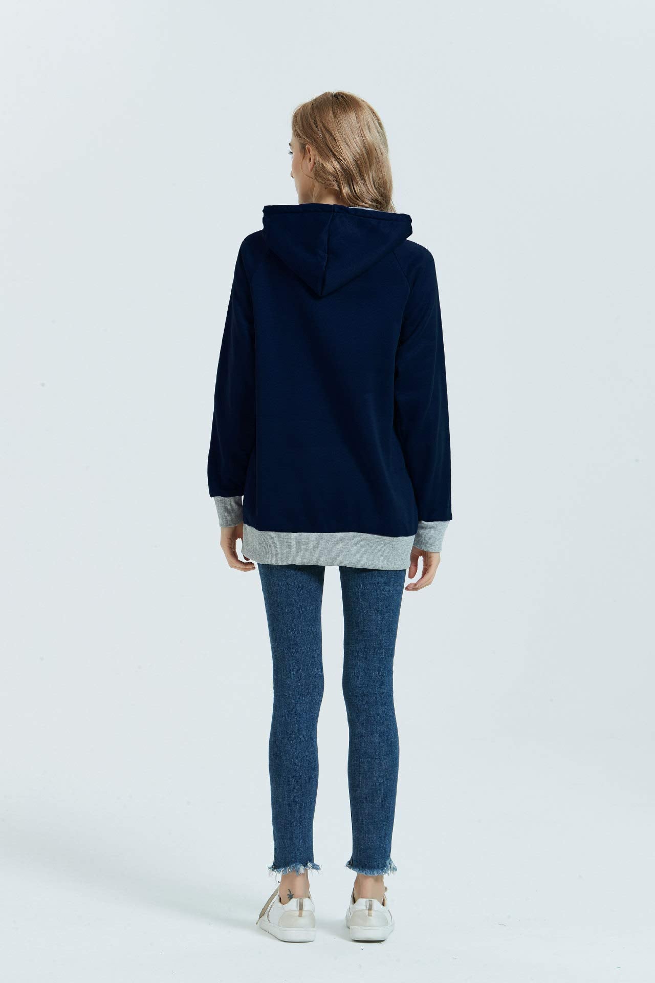 Alyc Cat Dog Carrier Hoodie Large Pet Pouch Sweatshirt Puppy Kitten Holder Pullover Top Kangaroo Hoodies For Women Dark Blue