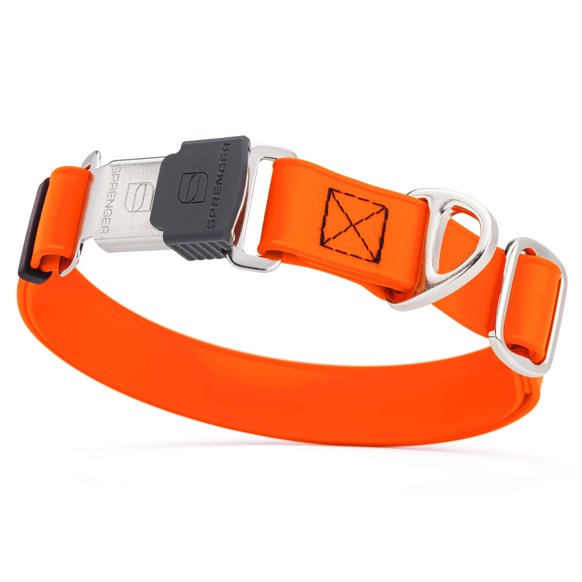 Dogline Biothane Waterproof Dog Collar With Herm Sprenger Stainless Steel Quick Release Buckle - Heavy Duty Tactical Durable Col