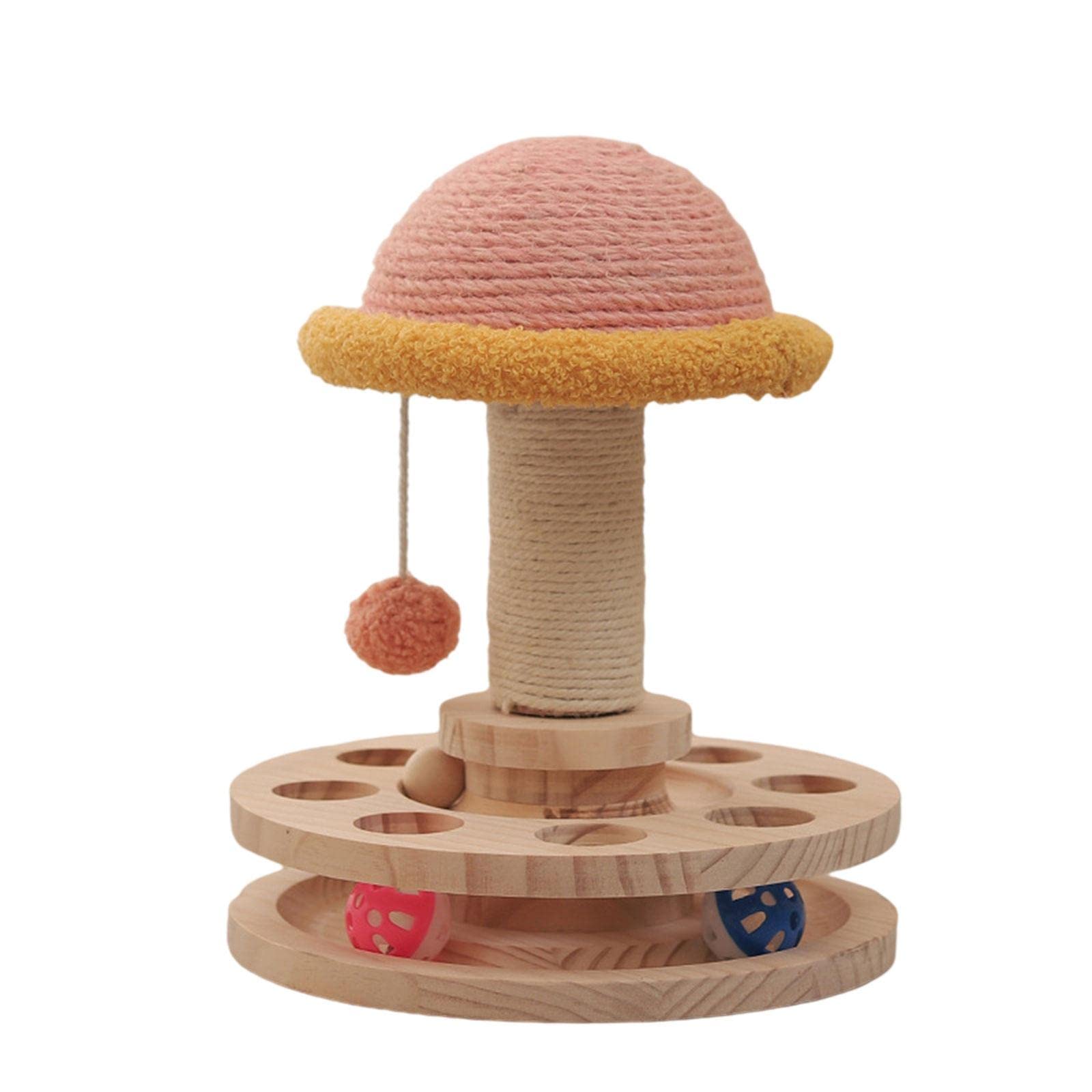 Atorse Wood Interactive Cats Turntables Balls Toy For Home S Turntable With Stand