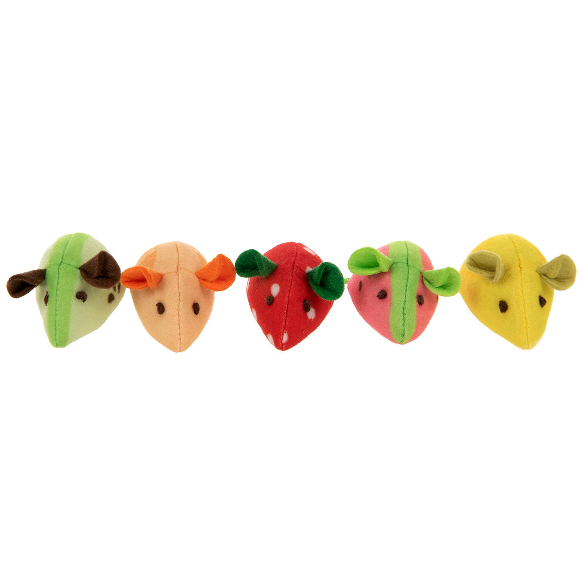 Smartykat (5 Count Skitter Slices Plush Catnip Cat Toys - Multi Color, 5 Count (32154)