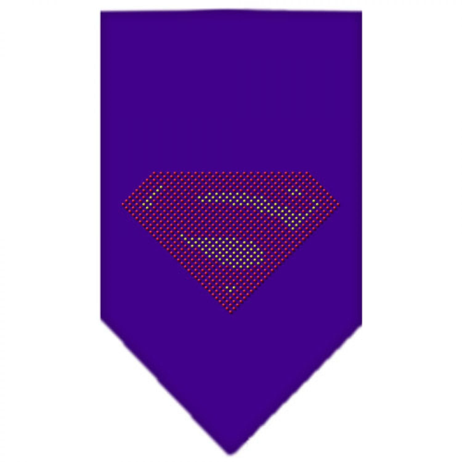Mirage Pet Products Super! Rhinestone Bandana, Large, Purple