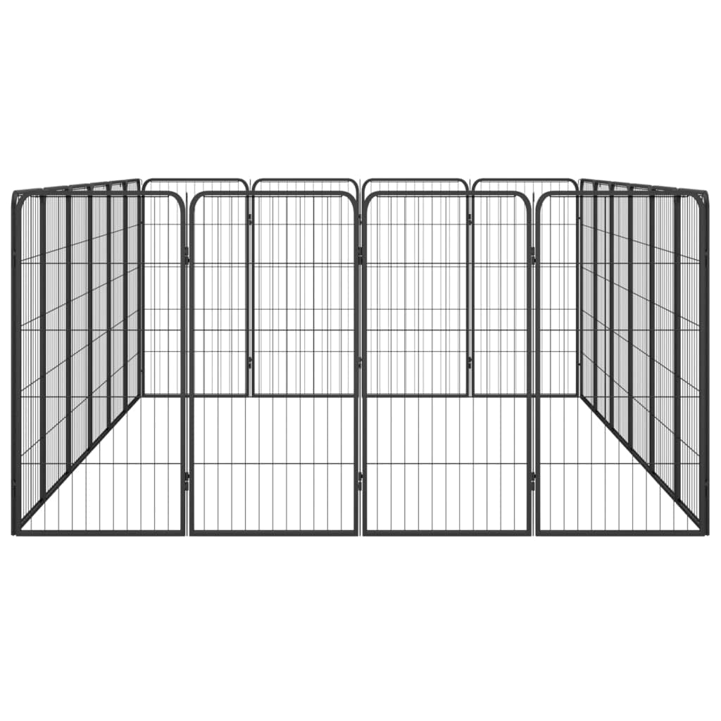 vidaXL Dog Playpen, 20-Panel Dog Cage Without Door, Puppy Exercise Playpen, Dog Wire Fence for Indoor/Outdoor, Powder-Coated Ste