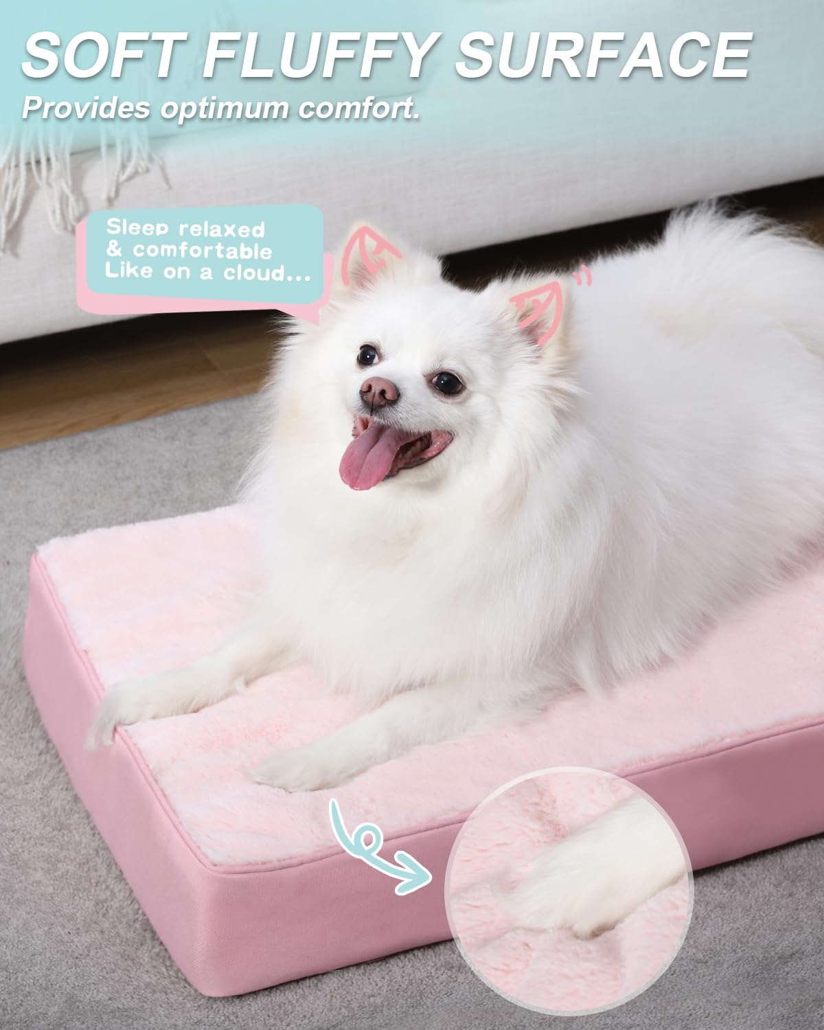 Ksiia Orthopedic Dog Bed Waterproof Pet Bed For Small Dogs Deluxe Plush Washable Dog Bed With Egg Crate Foam & Removable Cover,