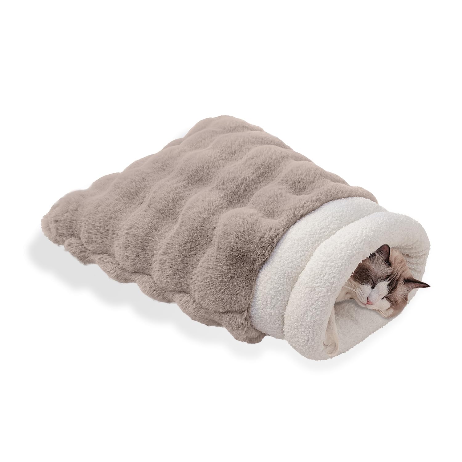Somahe Cat Sleeping Bag For Indoor Cats Self Warming Cat Bed Fits Up To 15 Lbs Pets Soft Plush Warm Bed 360 Wrap Bag Washable Co