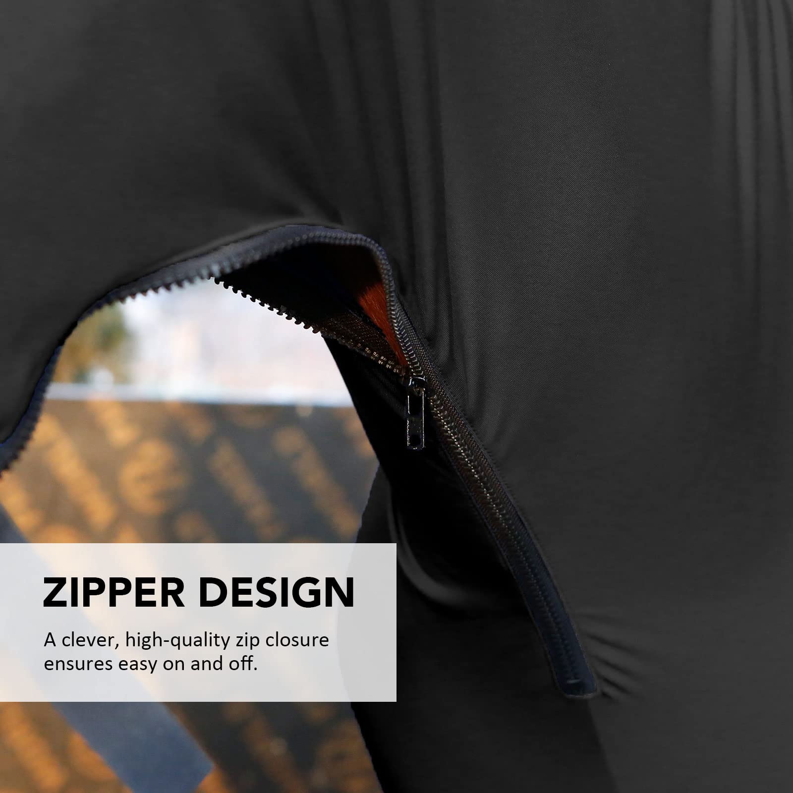 Harrison Howard Horse Stretch Hood Without Ears Snug Fitting Hood with Zip Closure Covers Face, Shoulders, Mane, Chest and Withe