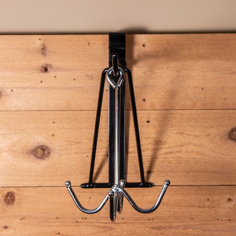EASY-UP 4 Prong Safety Tack Apparel Hook | Portable Horse Gear Organizer with Chrome-Plated Steel & Ball End Safety Caps | Ideal