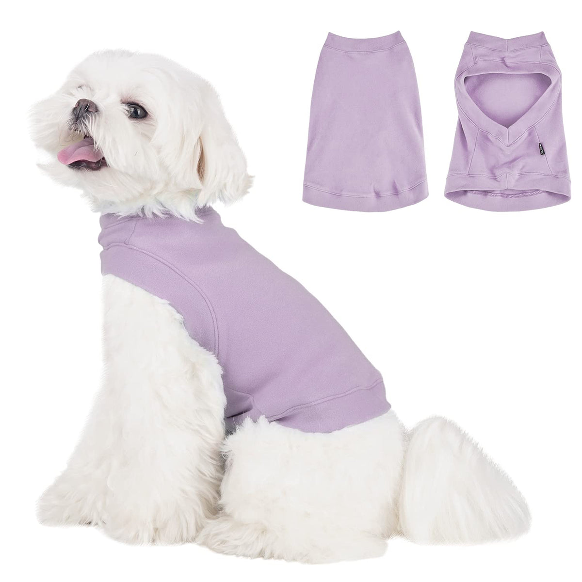 Soft Fleece Dog Sweatshirt - Warm Dog Sweaters For Small Medium Dogs Cats Cold Weather - Cat Sweater Pullover Stretchy Hoodie Easy On - Comfortable Dog Winter Clothes Pet Sweaters Vest For Doggie