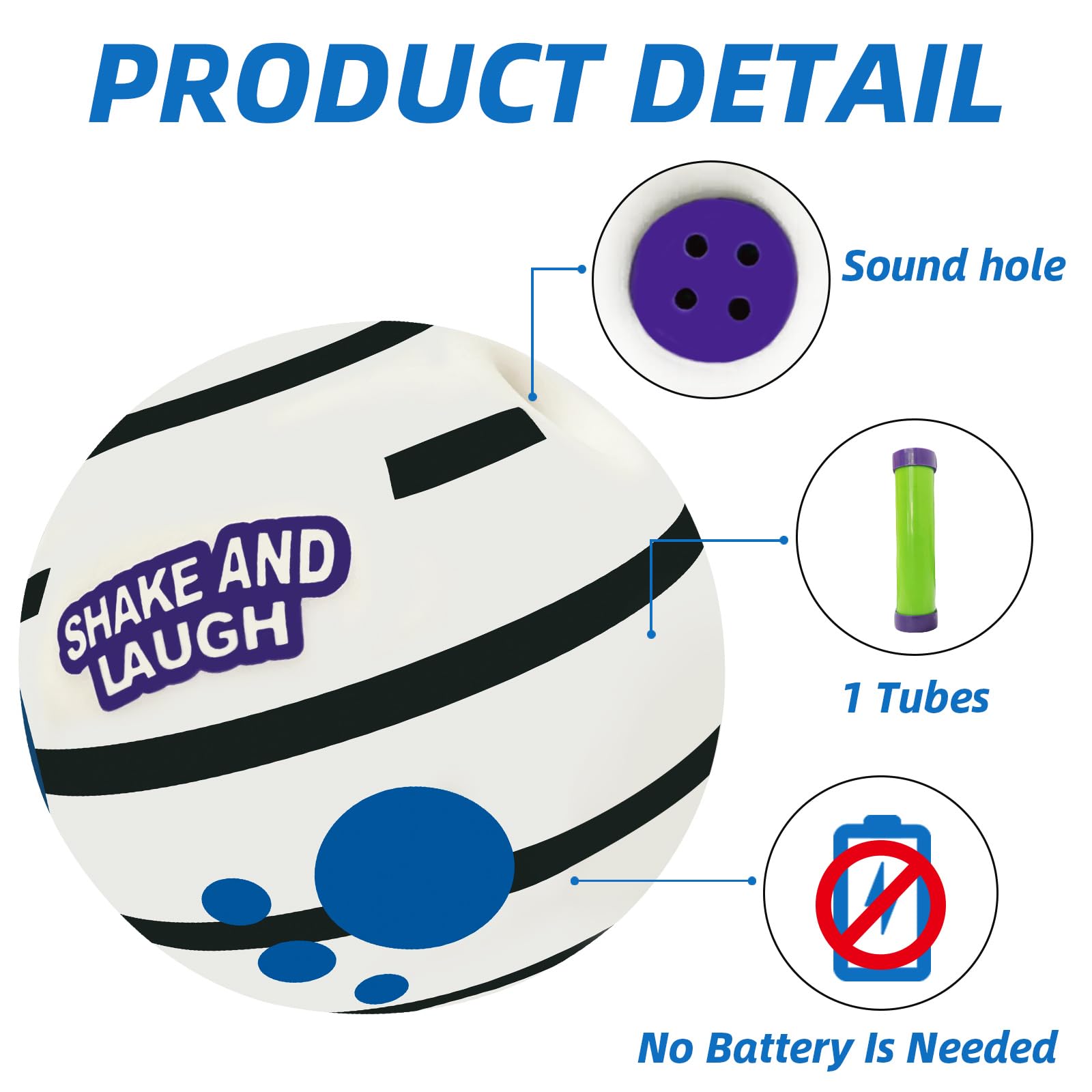 Shake And Laugh Glow In The Dark Dog Toys Ball, Interactive Dog Ball, Shaking With Gibbering Sound, Xs, 2.75 In (7 Cm)