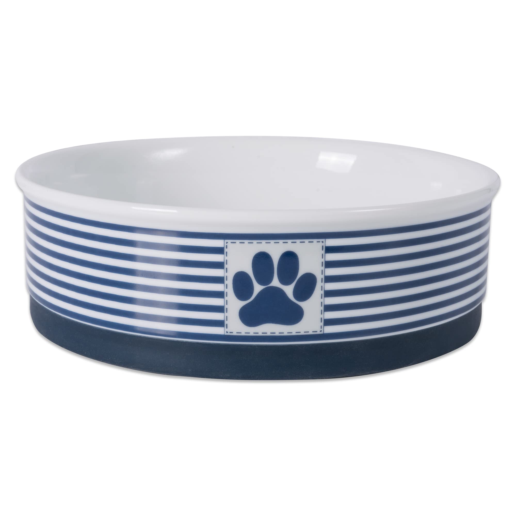 Bone Dry Paw & Patch Ceramic Pet Collection, Large Set, 7.5x2.4, Nautical Blue, (Pack of 2)