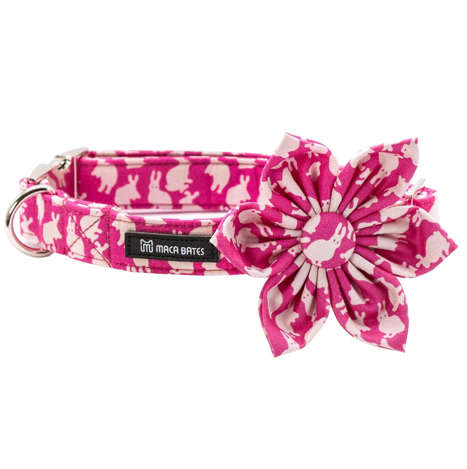 Maca Bates Easter Day Dog Collar With Flower Bow Bowtie Bunny Dogs Bow Tie Collars Breakaway Soft Cute Adjustable Pink Collor Ea