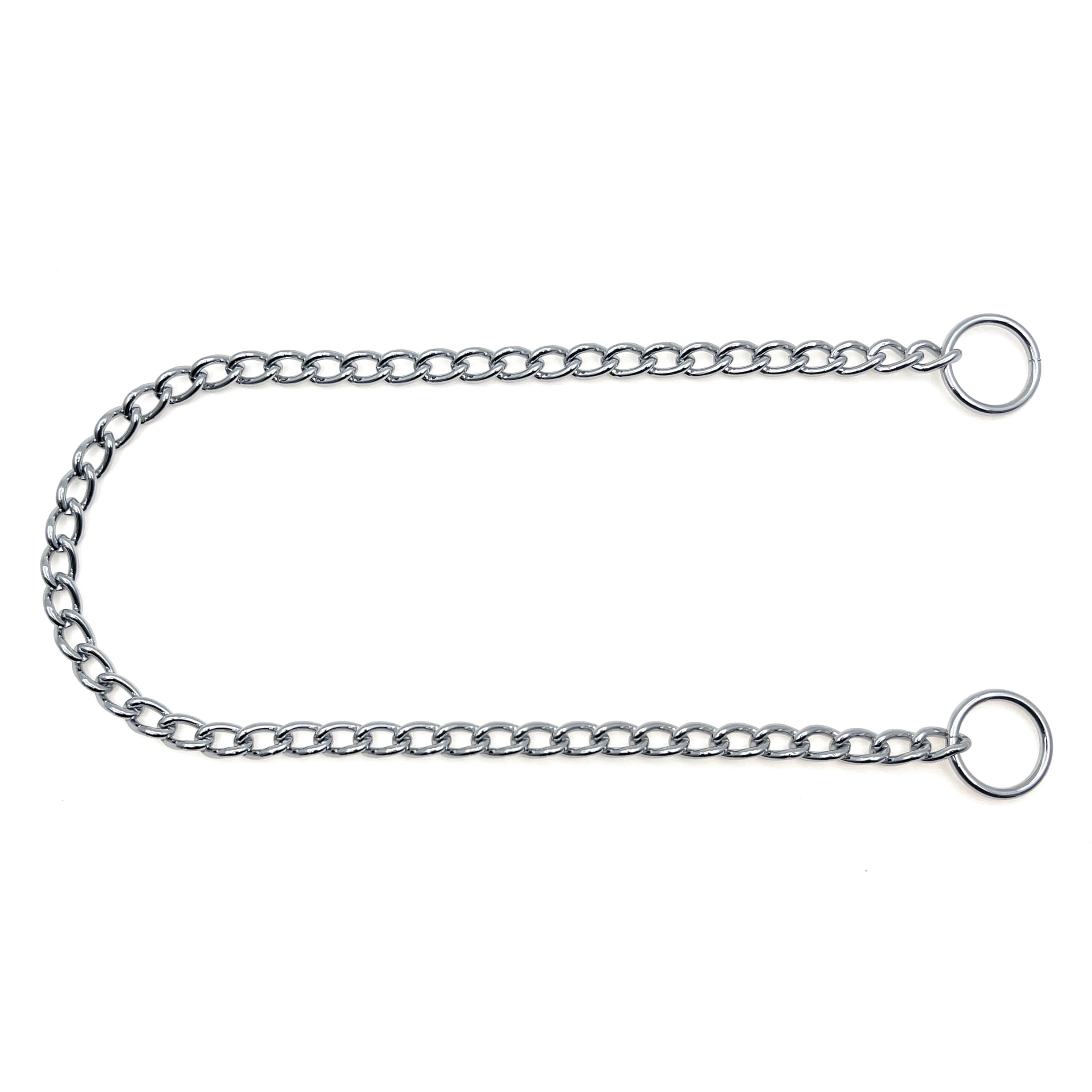 ChampWei Heavy Chain Dog Metal Collars, Adjustable Weather Proof Alloy Steel Necklace for Small Medium Large Dogs (Silver, M)