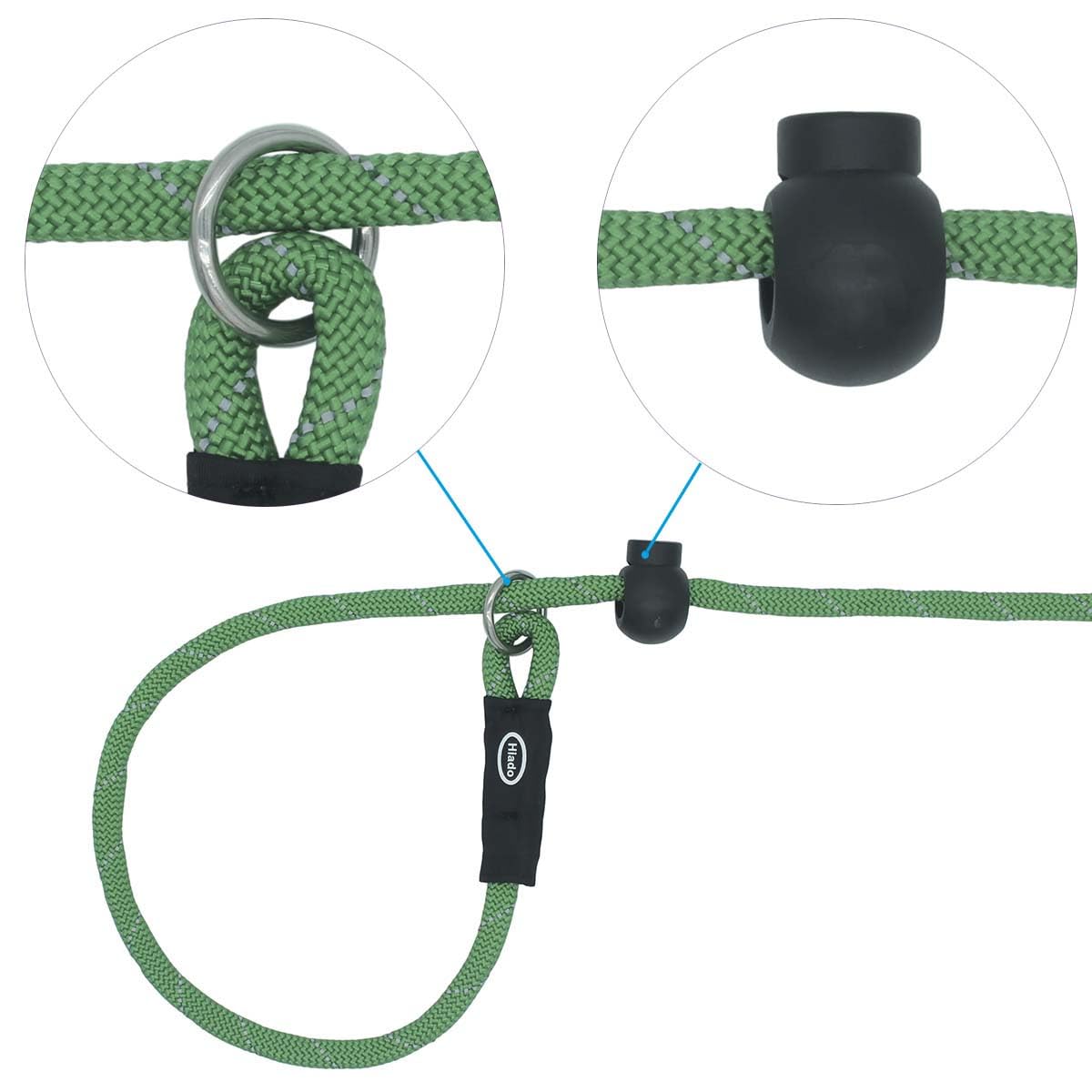 Hiado Slip Lead Dog Leash Reflective With Stopper Loop Rope Training No Pull For Small Medium Large Dogs 6Ft Green