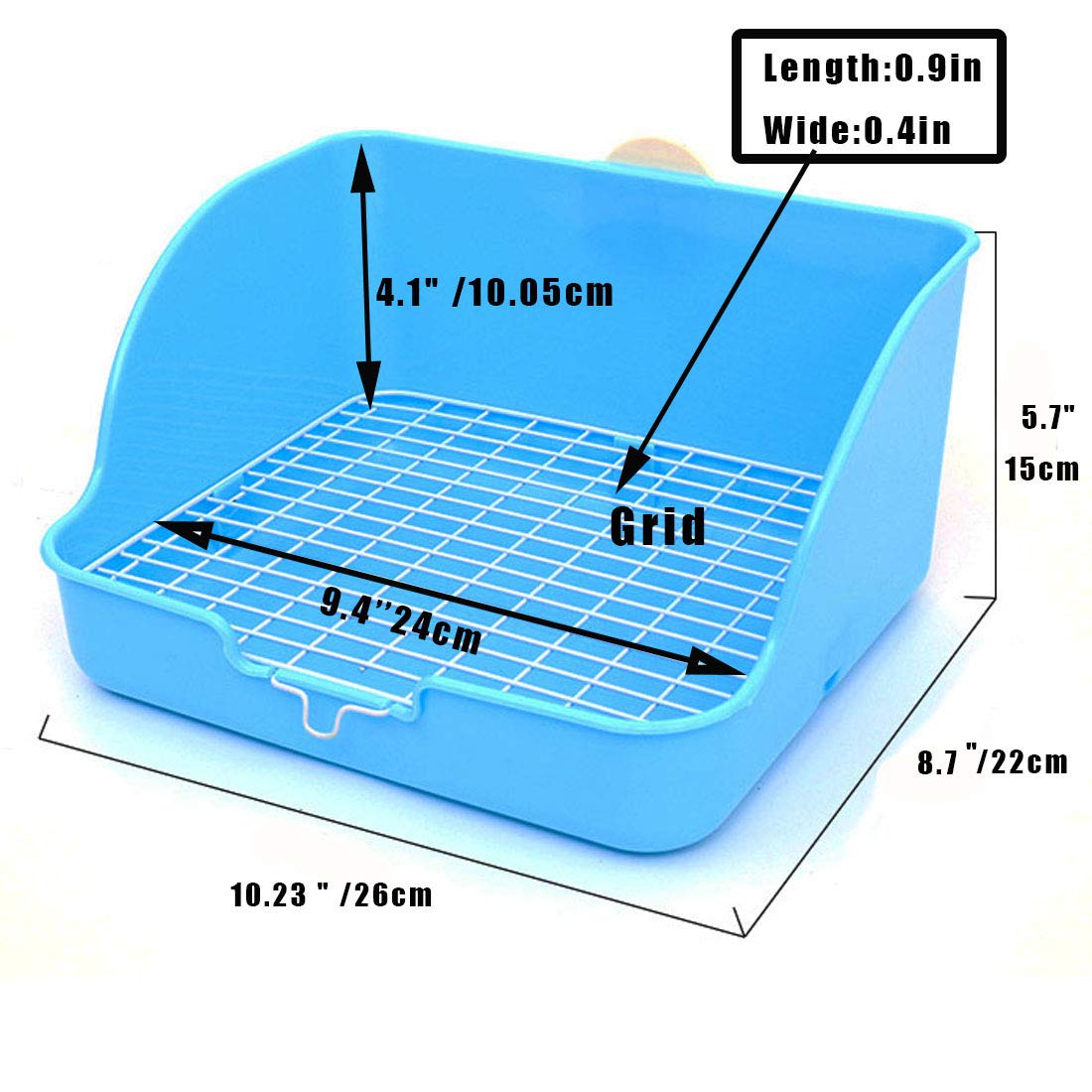 Hamiledyi Small Animal Rabbit Litter Toilet,Plastic Square Cage Box Rat Potty Trainer Corner Grate Litter Bedding Box Pet Pan For Guinea Pigs Chinchilla Ferret Galesaur Bunny
