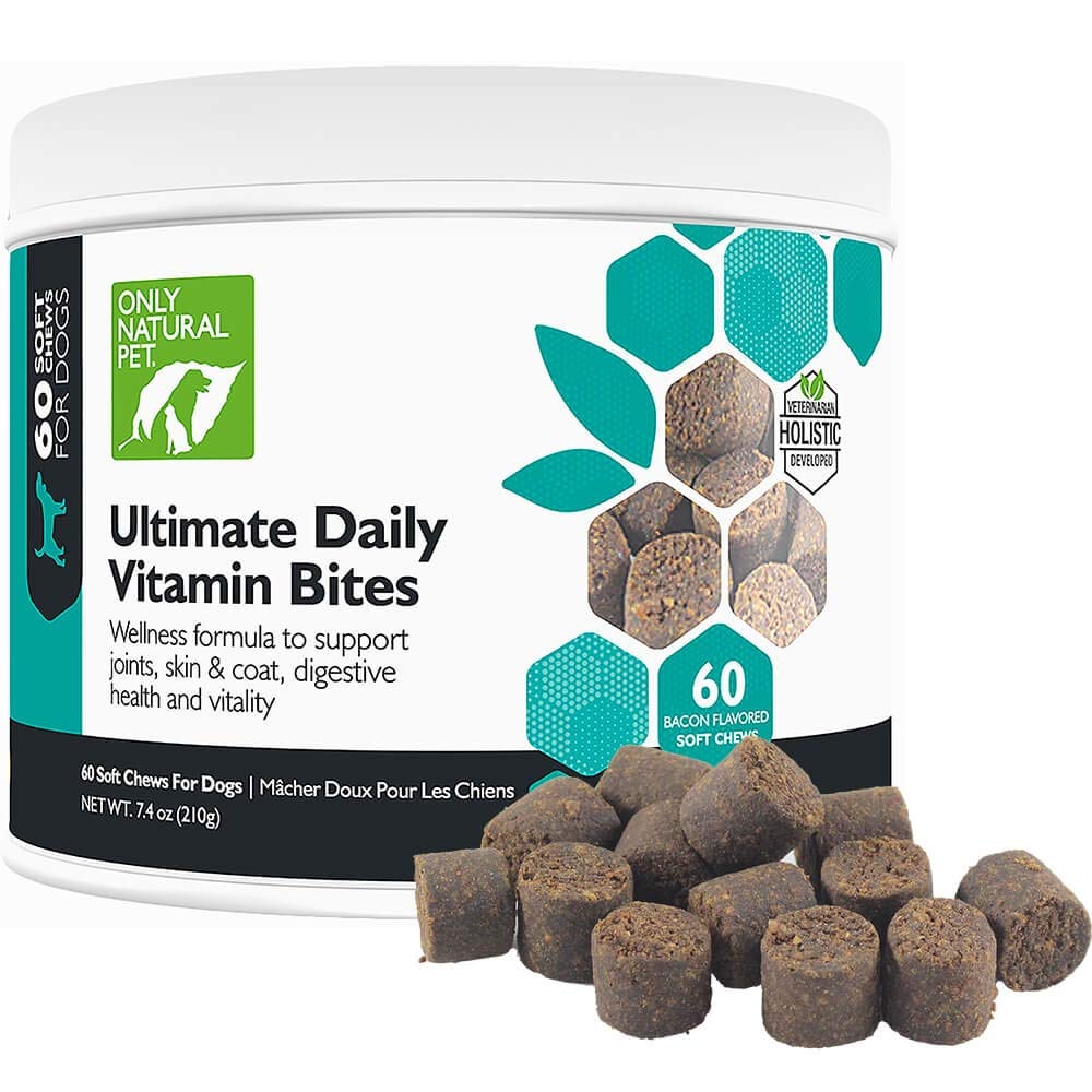 Only Natural Pet Ultimate Daily Vitamins - Complete Multivitamin Supplement for Dogs Balanced Health & Vitality - Senior Small &