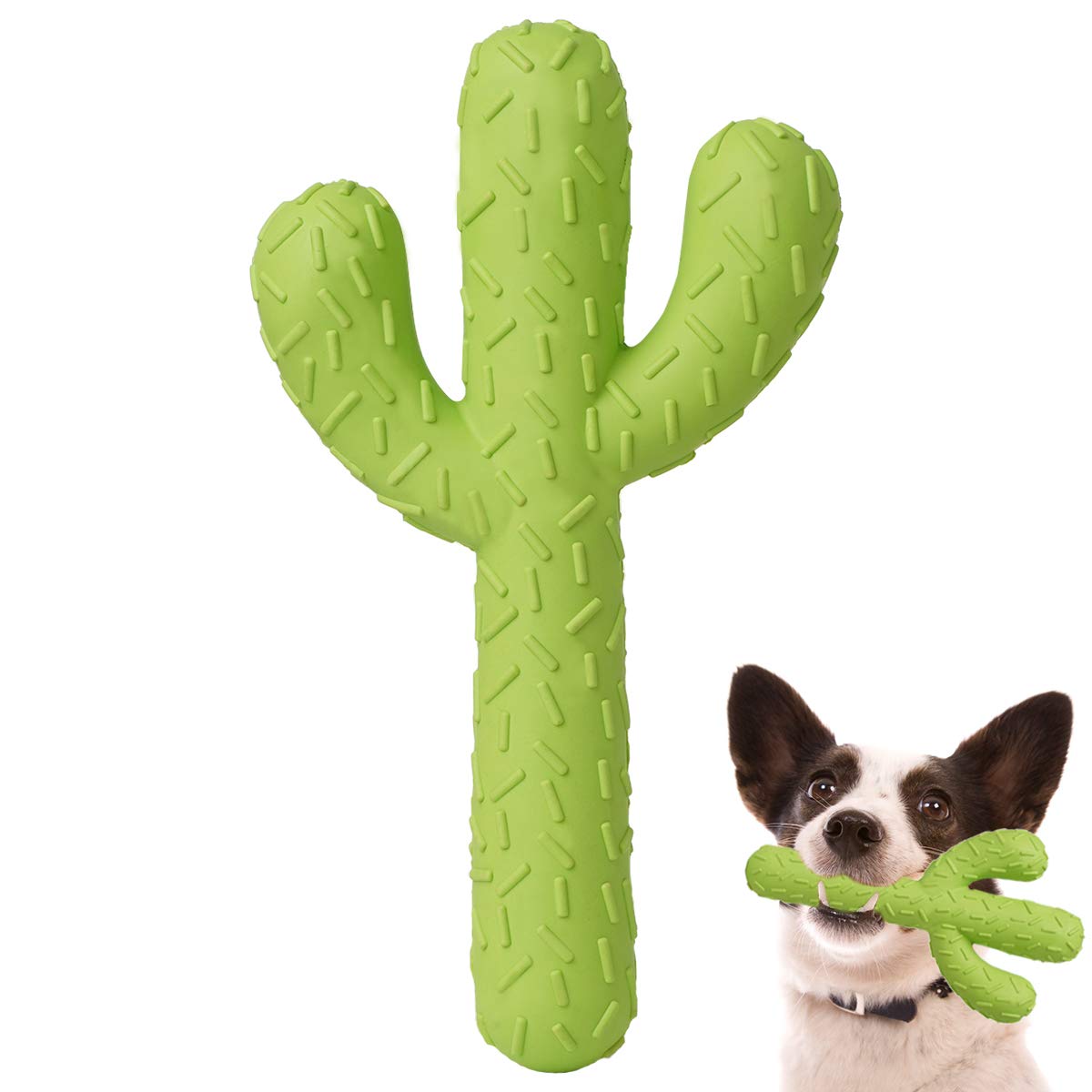 Mewajump Dog Chew Toys, Tough Rubber Dog Toys For Aggressive Chewers, Cactus Dog Toys For Training And Cleaning Teeth, Interacti