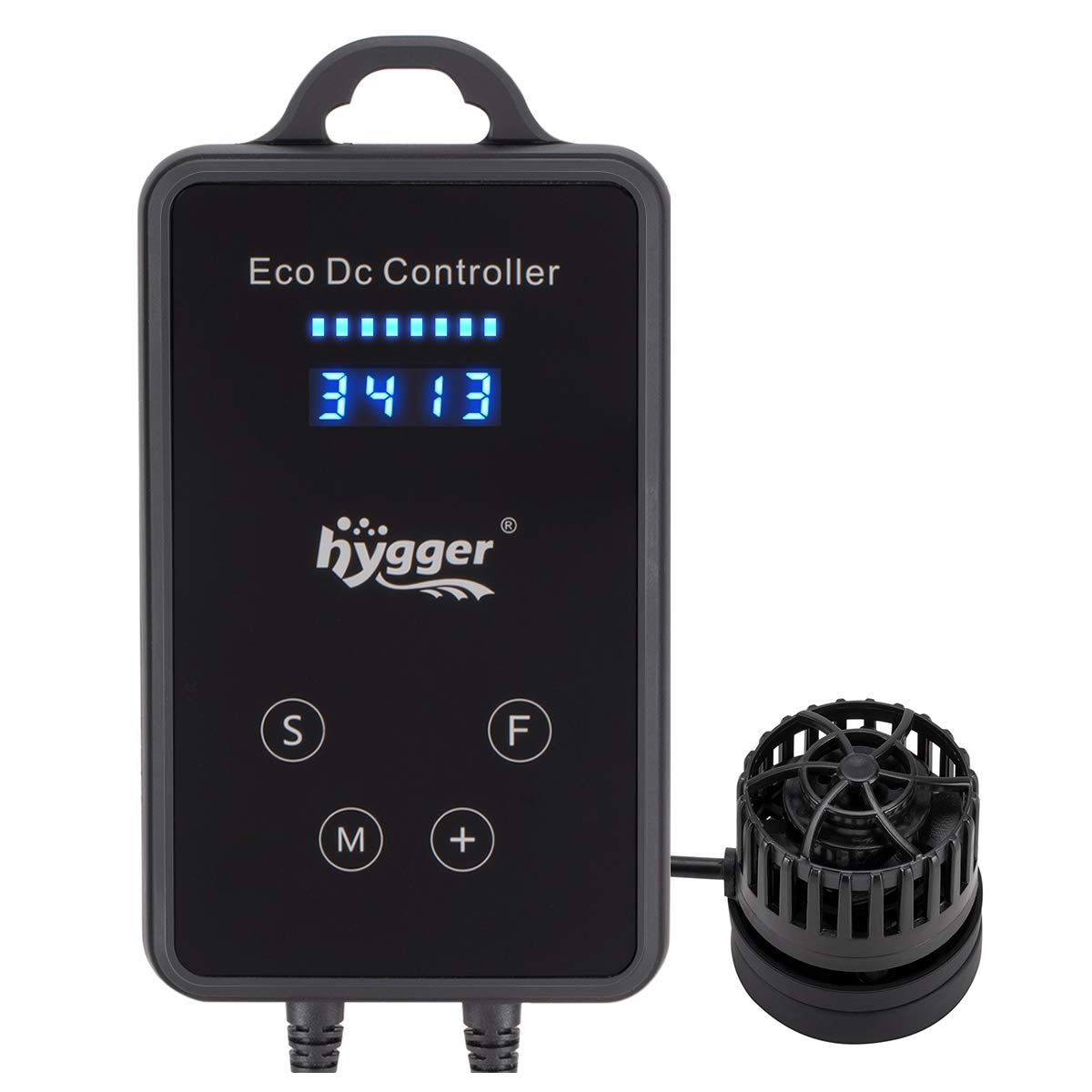 Hygger Quiet Magnetic Aquarium Wave Maker, 1600Gph Dc 12V Powerhead With Digital Led Display Controller, Submersible Water Inverter Circulation Pump For Fish Tank 3-25 Gallon