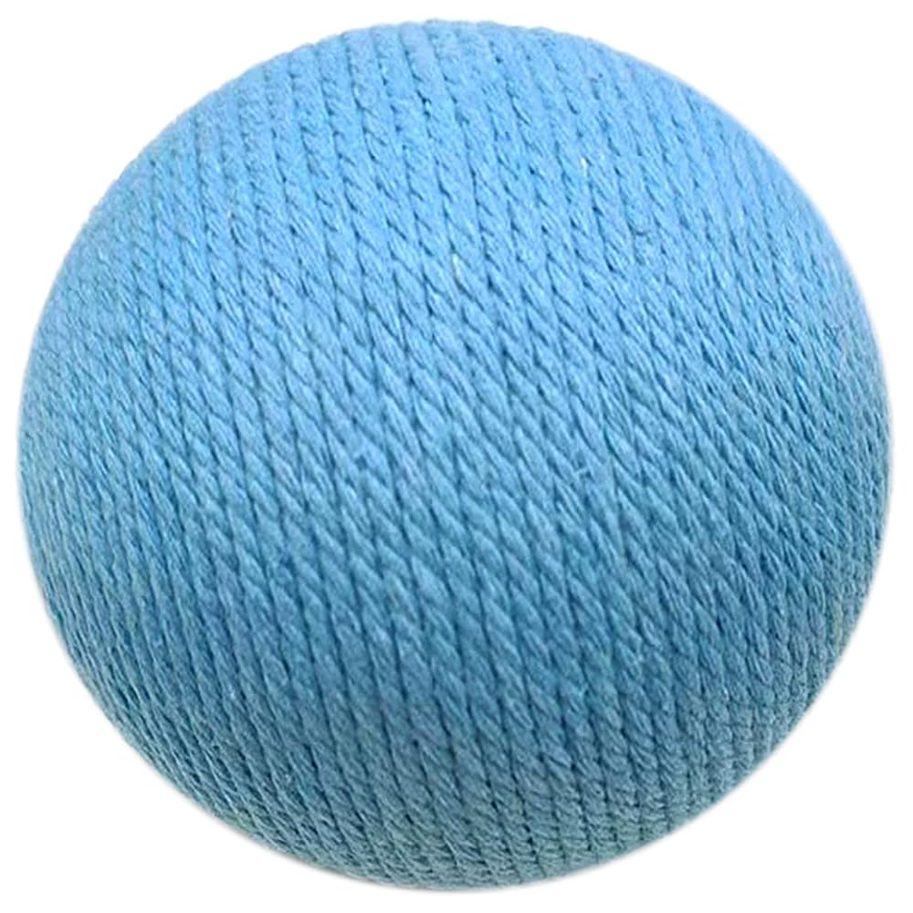 Silvewillo Extra Large 4-Inch Cotton Yarn Fluffy Soft Scratch Cat Ball Toy (Blue)