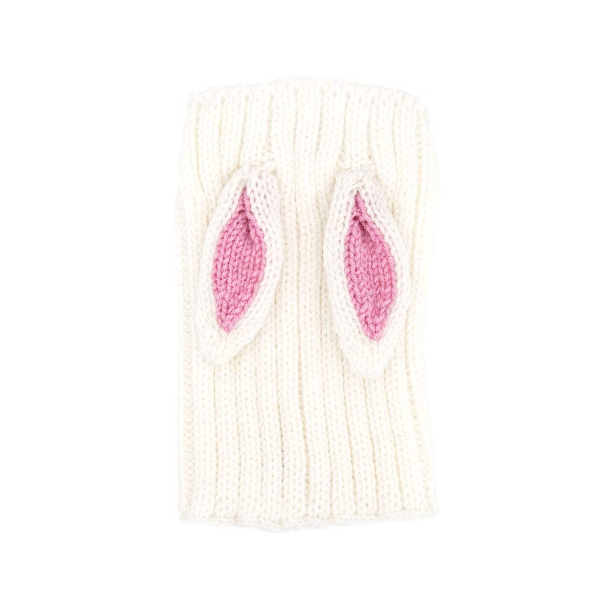 Zoo Snoods Bunny Costume - Knit Easter Dog Snood Ear Wrap For Pets, Warm Neck Cover For Halloween And Winter (Large)