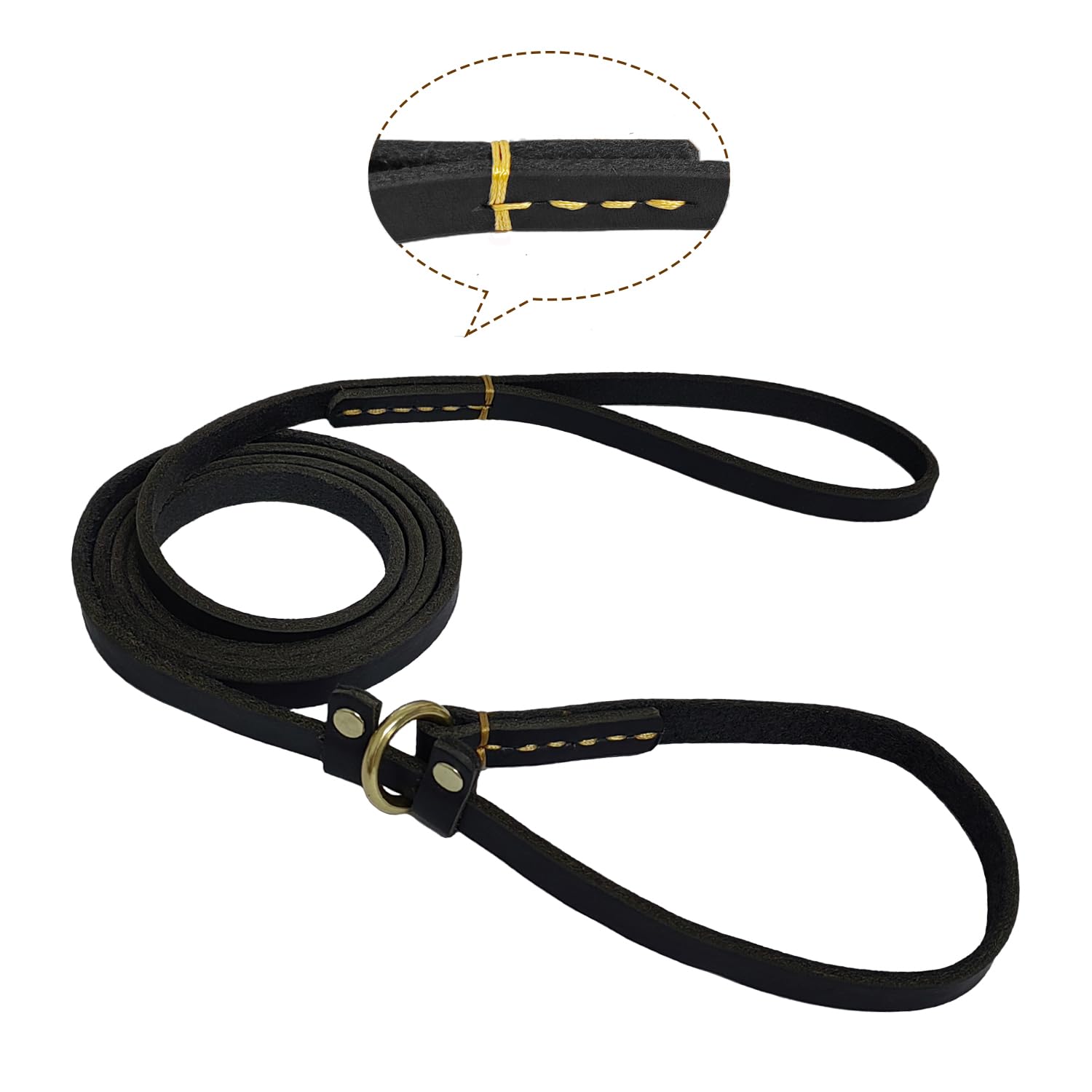 Lwbmg 5.6Ft Leather Dog Leash Leather Slip Leads For Dogs Puppy Leather Slip Leash For Dogs Soft Adjustable Dog Training Leash F