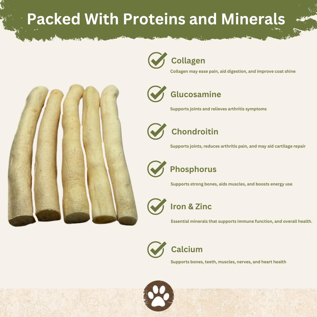 Top Dog Chews - Cow Tails (25 Pack), High-Protein Dog Treats, 100% Naturally Sourced Dog Chew from Free Range Grass-Fed Cattle,
